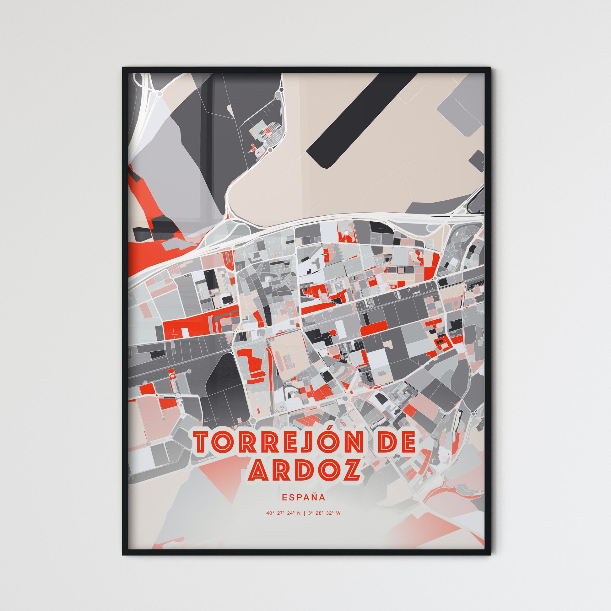 Colorful TORREJÓN DE ARDOZ SPAIN Fine Art Map Modern