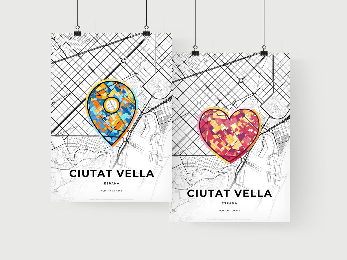Ciutat Vella Spain art print for couples