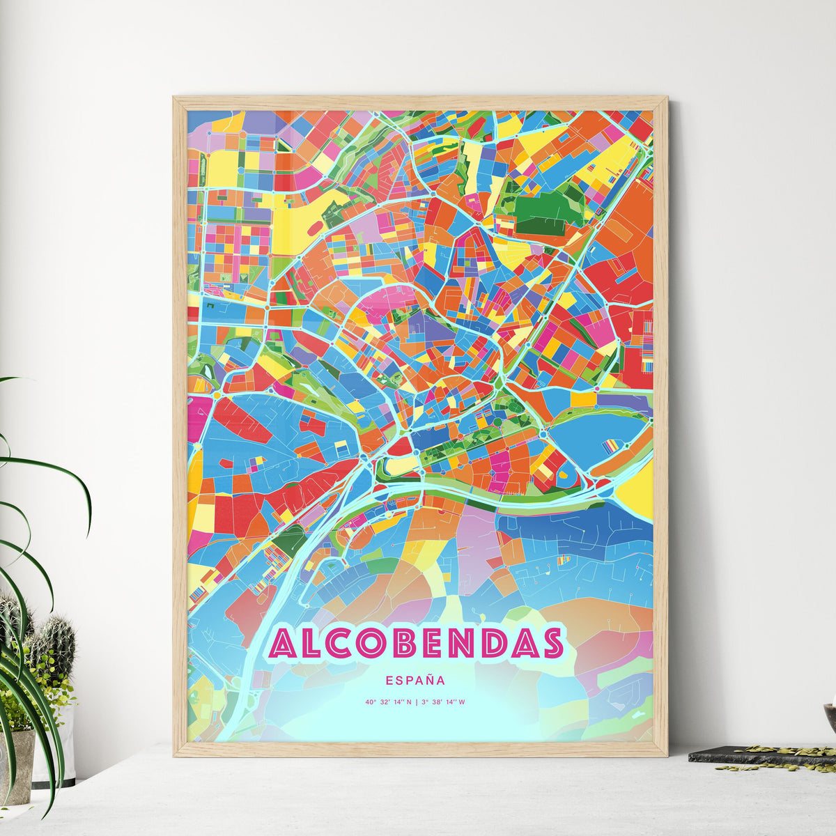 Colorful ALCOBENDAS SPAIN Fine Art Map Crazy Colors