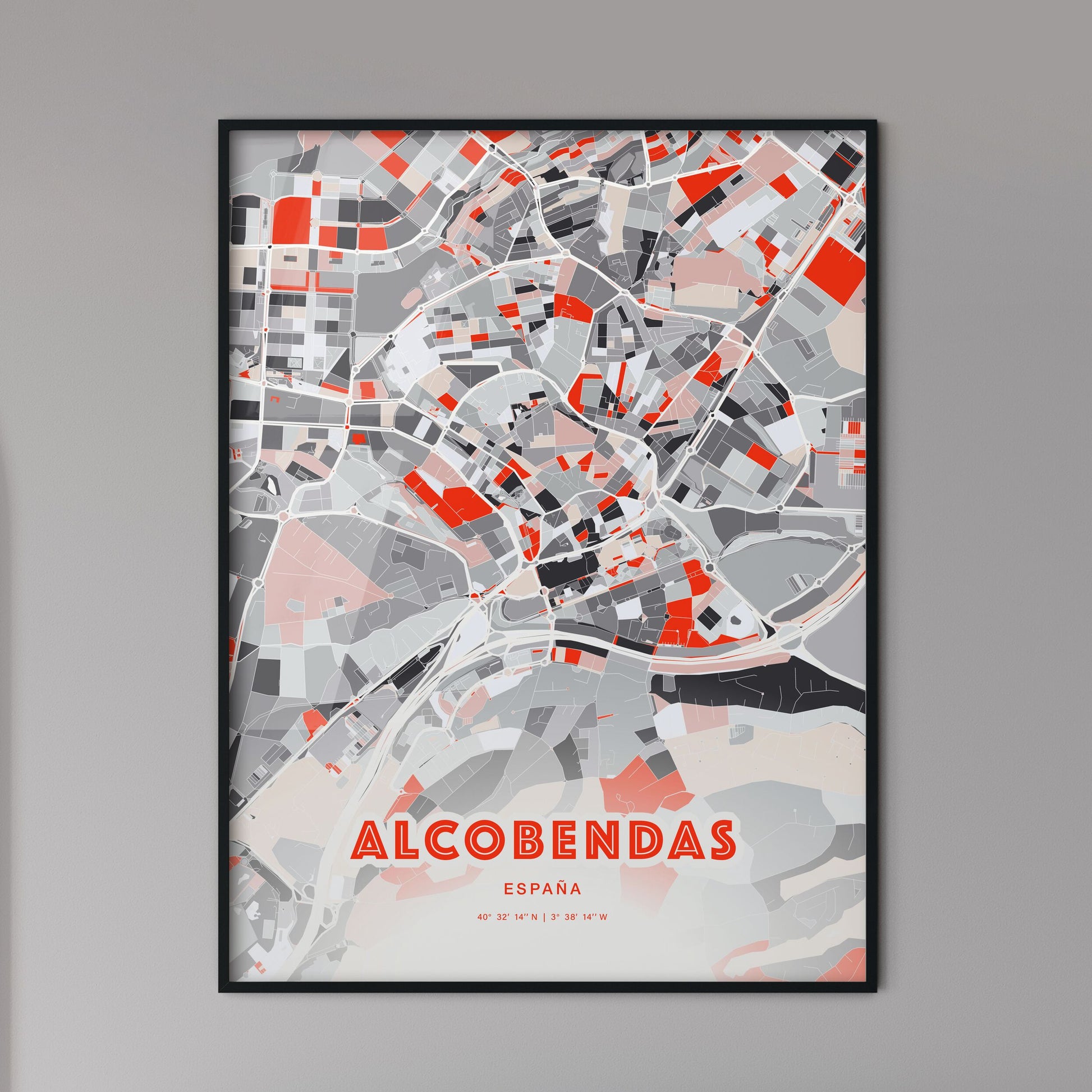 Colorful ALCOBENDAS SPAIN Fine Art Map Modern