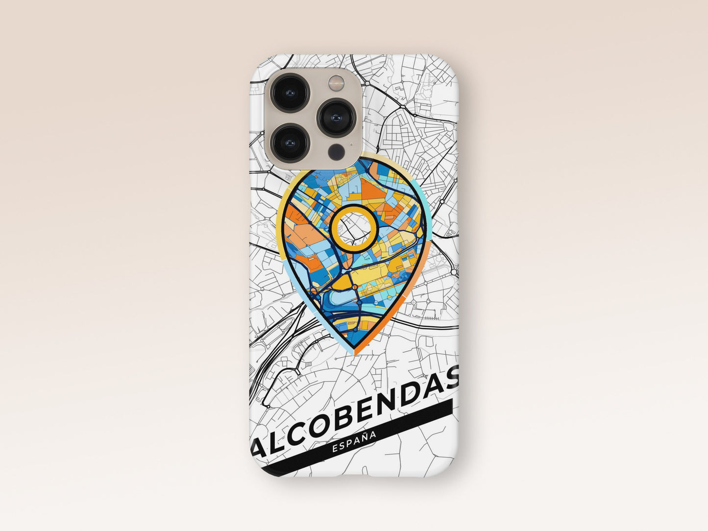 Alcobendas Spain slim phone case with colorful icon. Birthday, wedding or housewarming gift. Couple match cases. 1