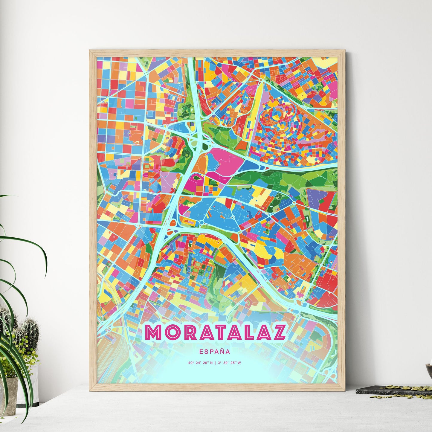 Colorful MORATALAZ SPAIN Fine Art Map Crazy Colors