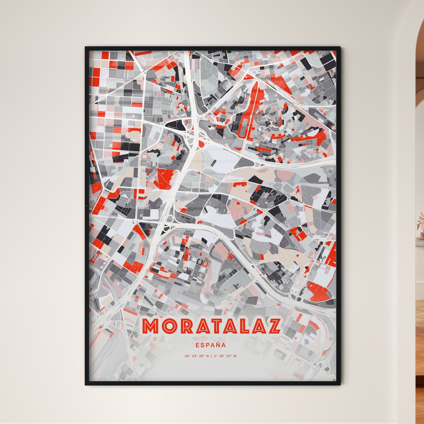 Colorful MORATALAZ SPAIN Fine Art Map Modern