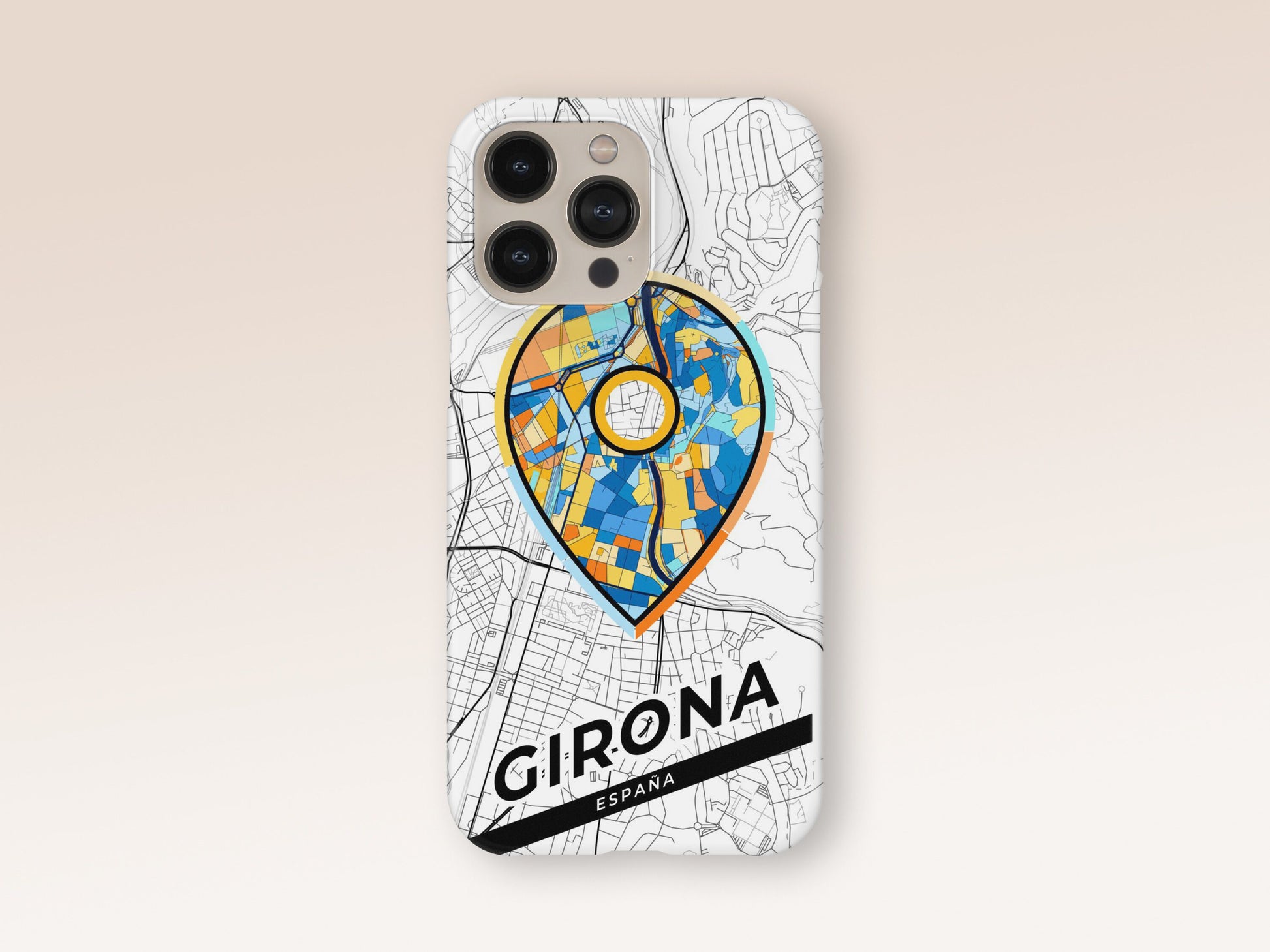 Girona Spain slim phone case with colorful icon. Birthday, wedding or housewarming gift. Couple match cases. 1