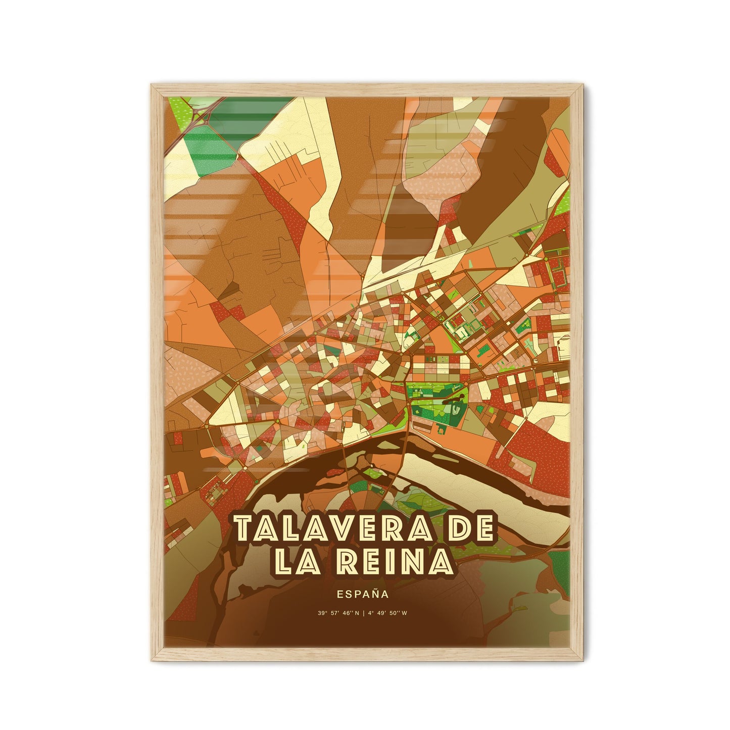 Colorful TALAVERA DE LA REINA SPAIN Fine Art Map Farmhouse