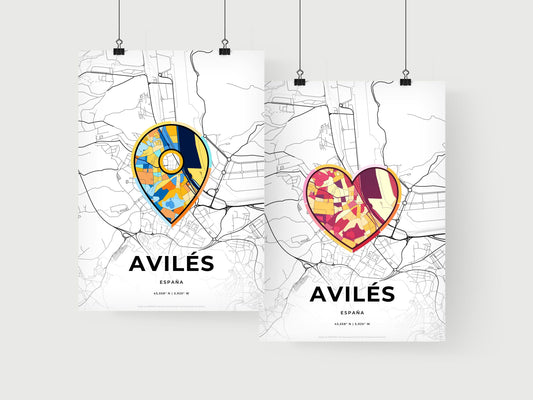 Avilés Spain art print for couples