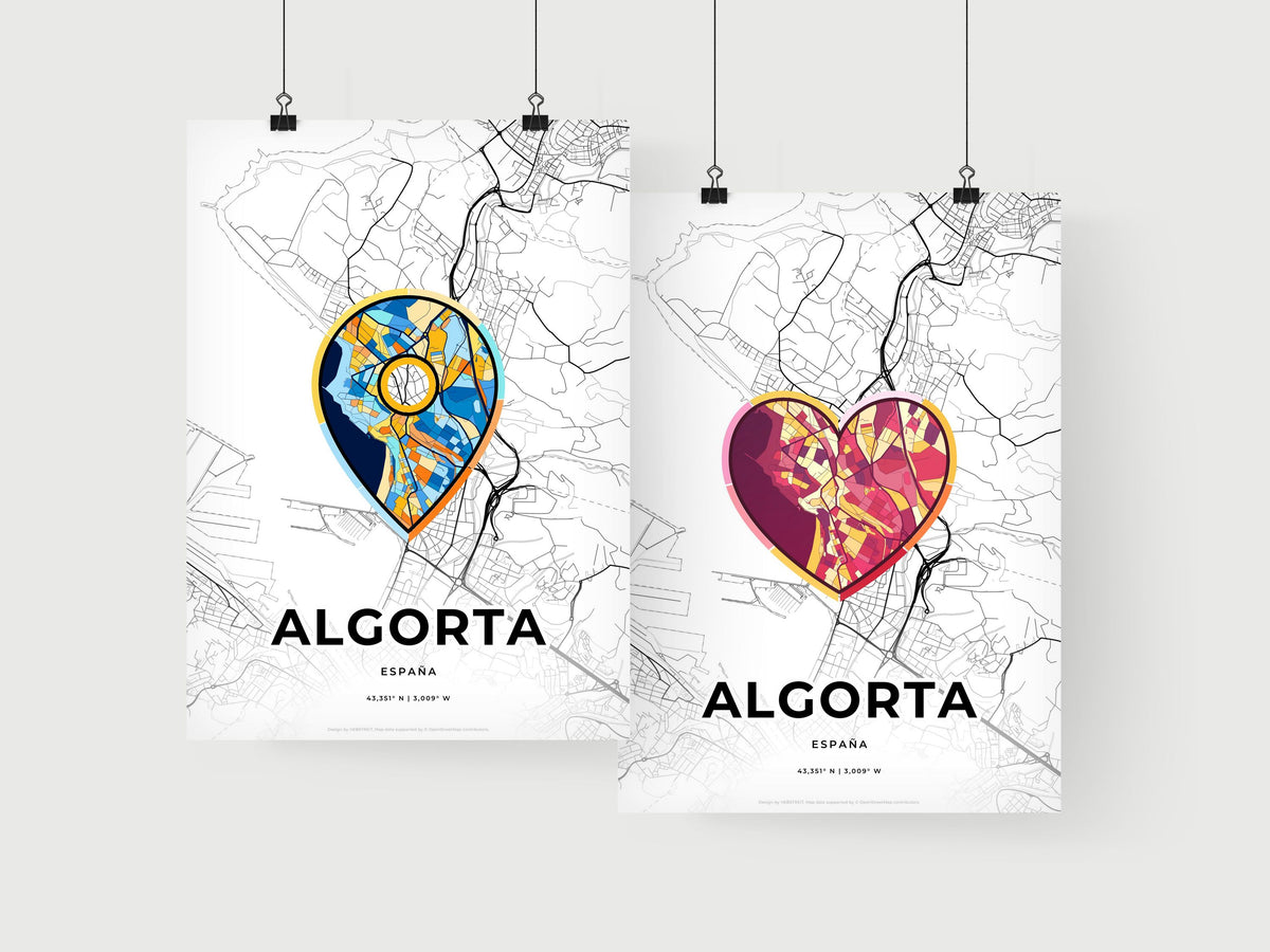Algorta Spain art print for couples