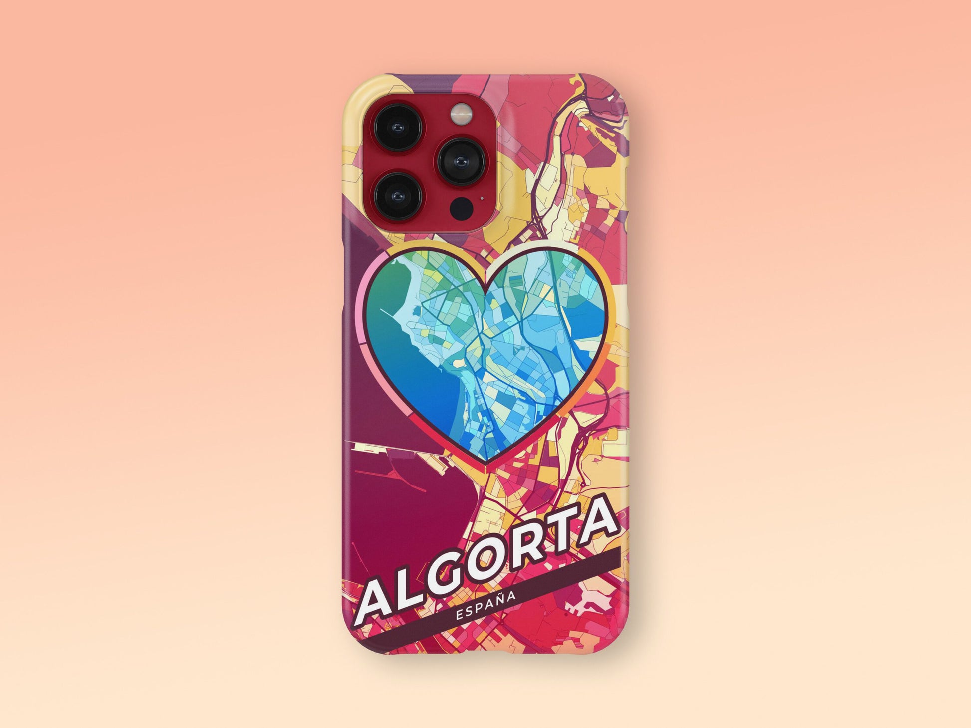 Algorta Spain slim phone case with colorful icon. Birthday, wedding or housewarming gift. Couple match cases. 2