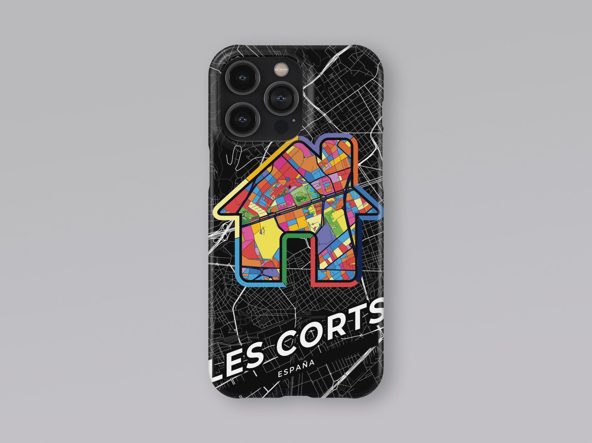 Les Corts Spain slim phone case with colorful icon. Birthday, wedding or housewarming gift. Couple match cases. 3