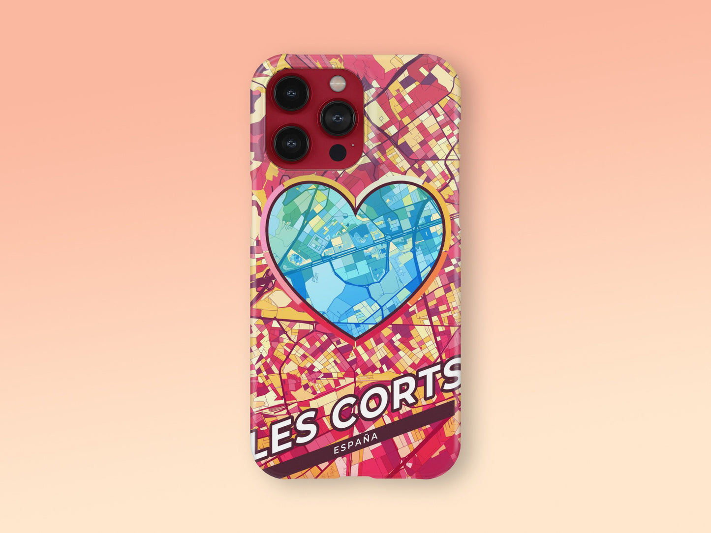 Les Corts Spain slim phone case with colorful icon. Birthday, wedding or housewarming gift. Couple match cases. 2