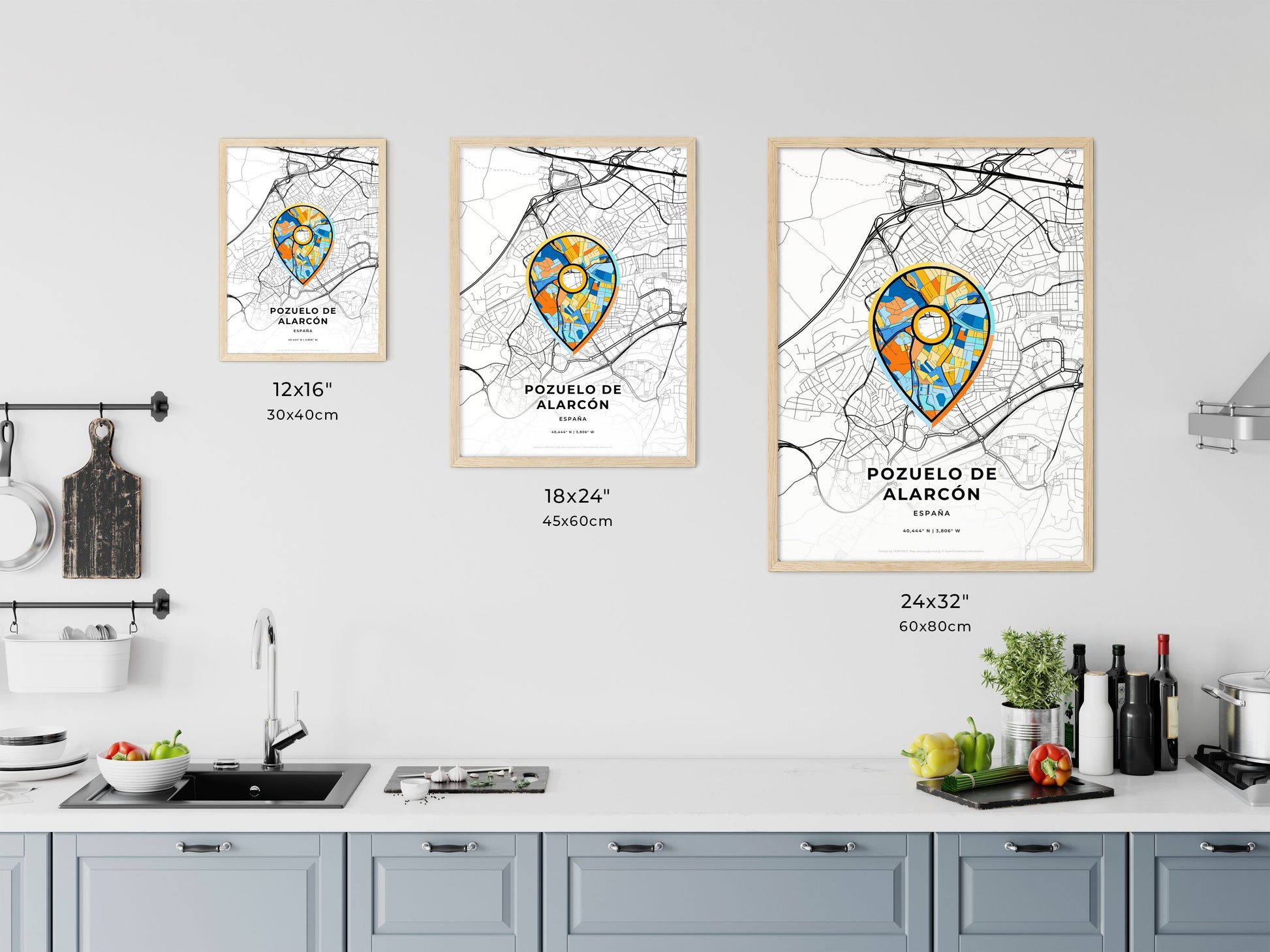 Pozuelo De Alarcón Spain art map size chart