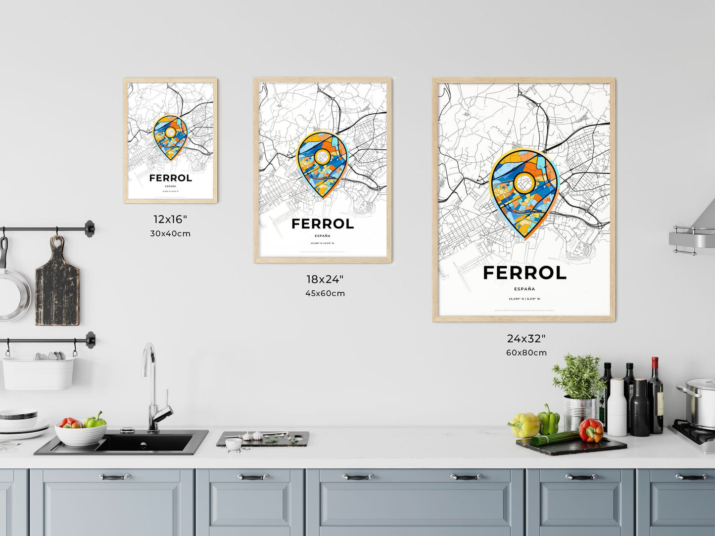 Ferrol Spain art map size chart