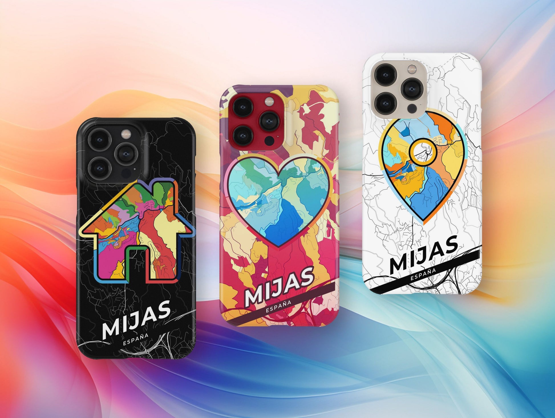 Mijas Spain slim phone case with colorful icon