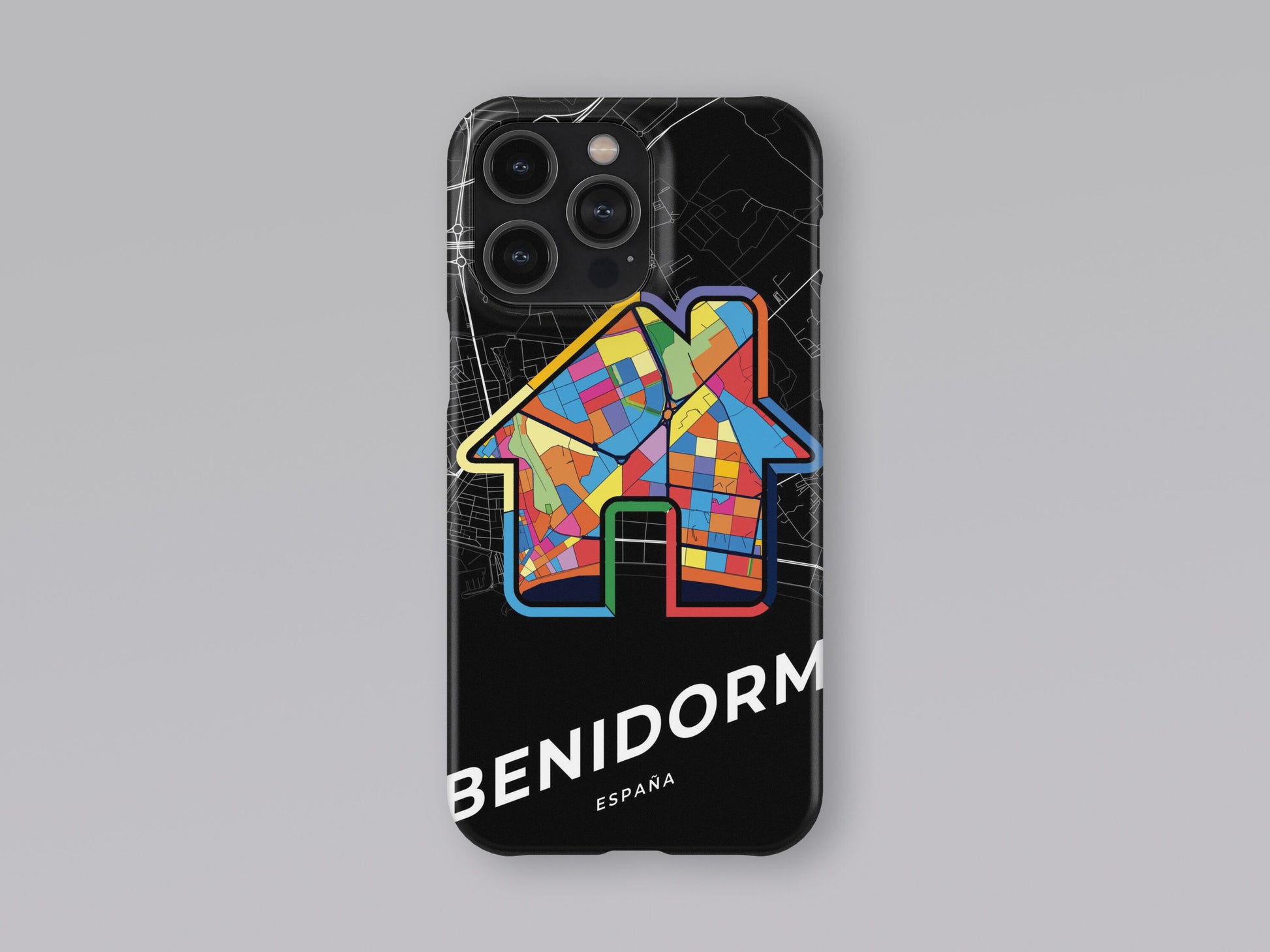 Benidorm Spain slim phone case with colorful icon. Birthday, wedding or housewarming gift. Couple match cases. 3