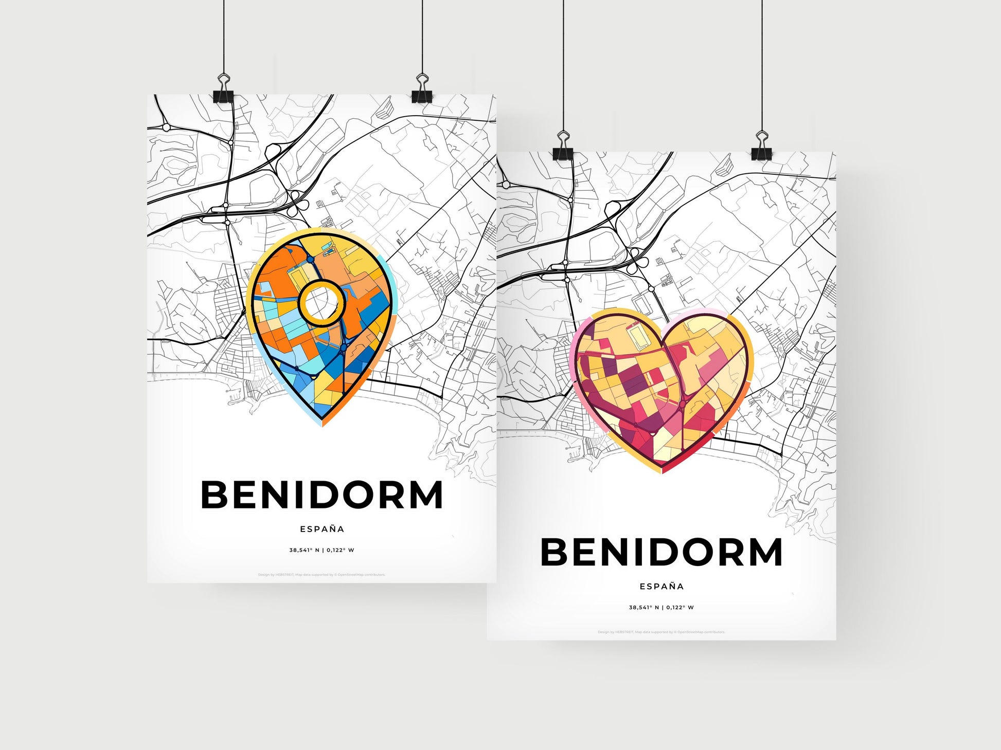 Benidorm Spain art print for couples