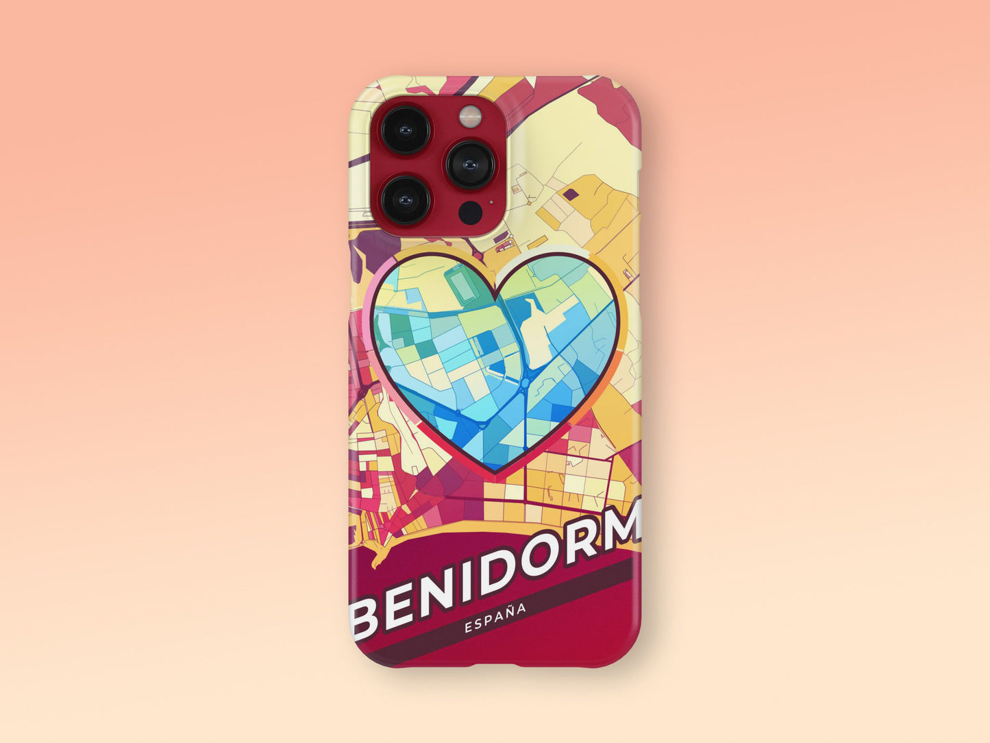 Benidorm Spain slim phone case with colorful icon. Birthday, wedding or housewarming gift. Couple match cases. 2