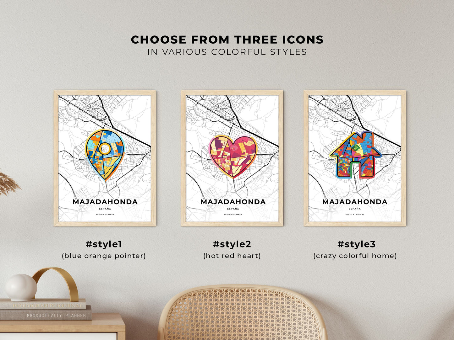 Majadahonda Spain maps with colorful icons