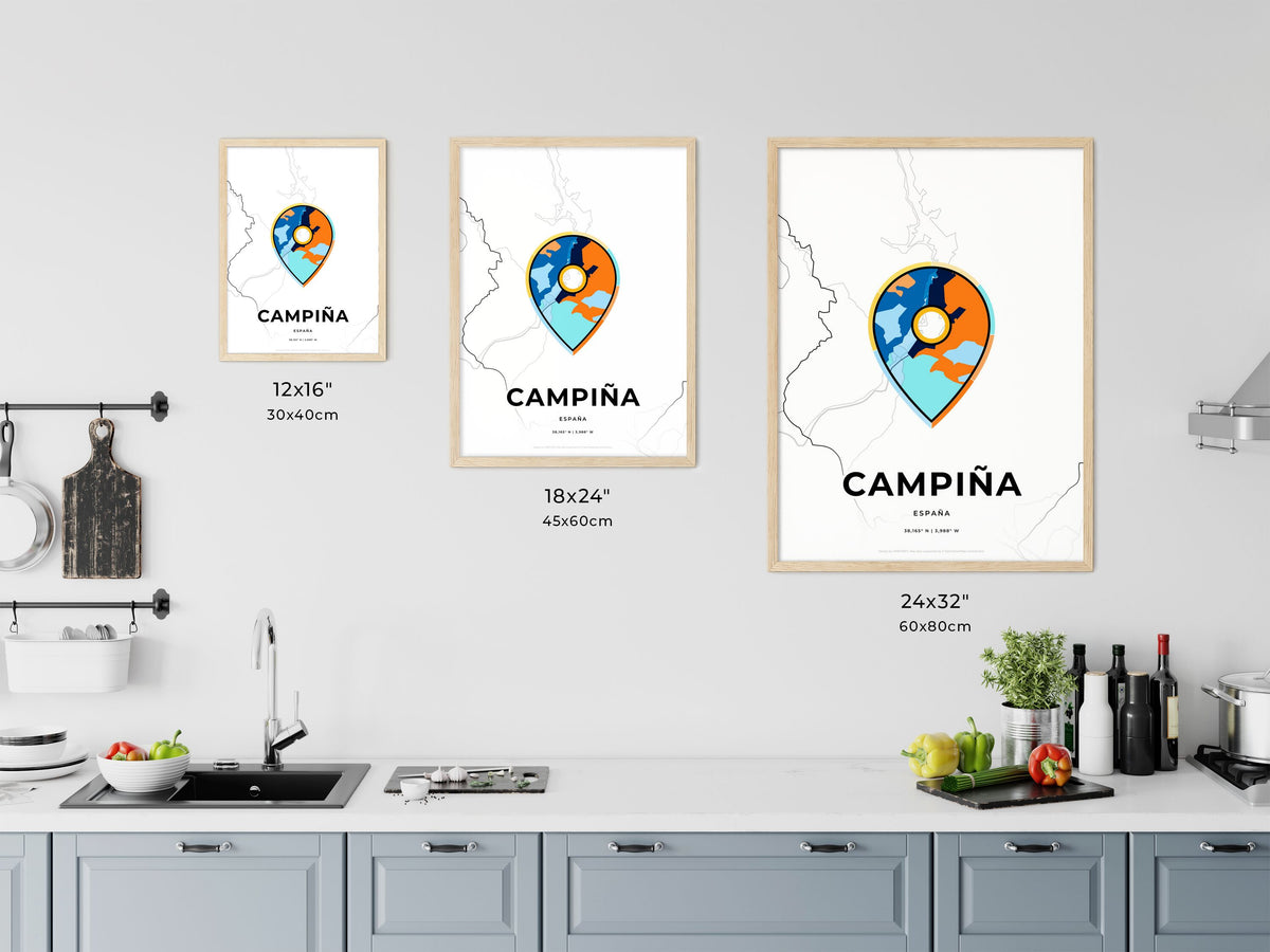 Campiña Spain art map size chart
