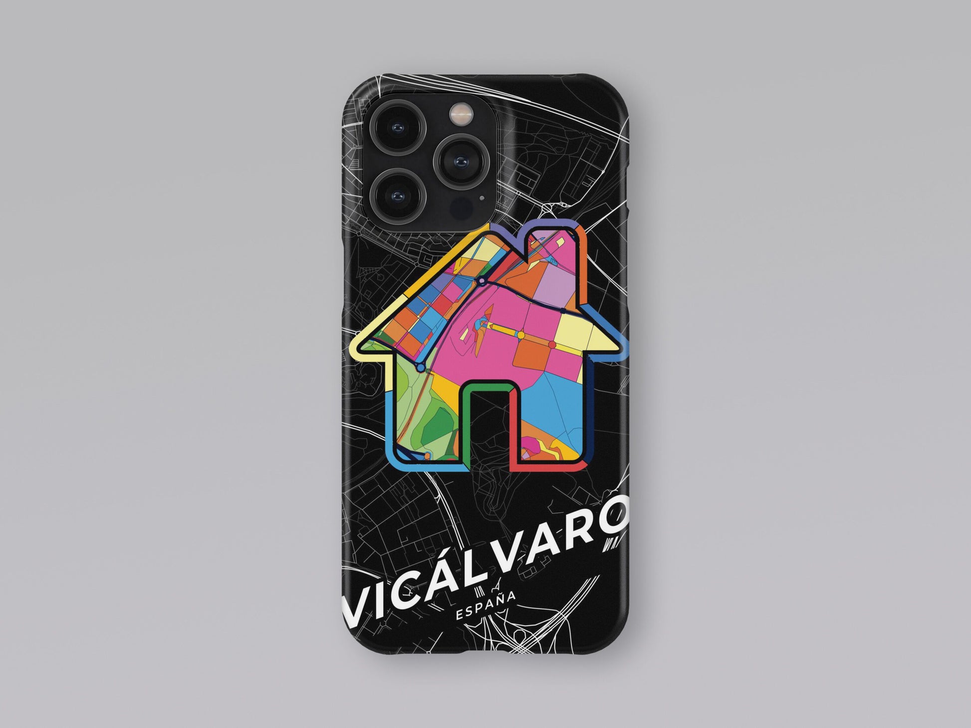 Vicálvaro Spain slim phone case with colorful icon 3