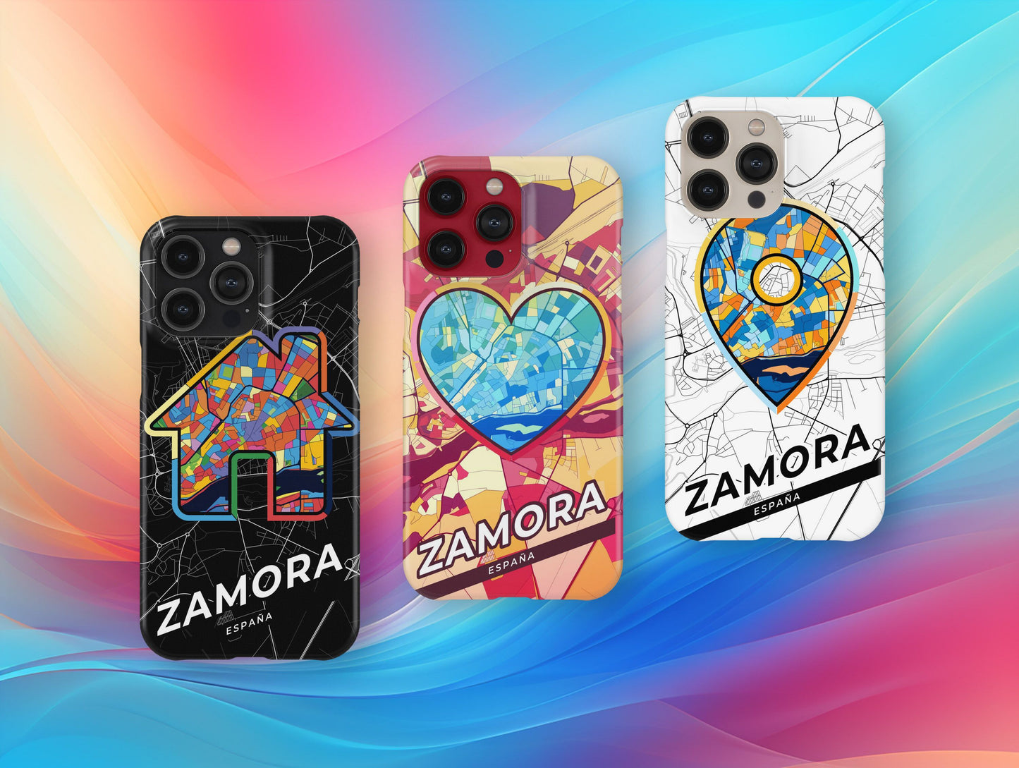 Zamora Spain slim phone case with colorful icon