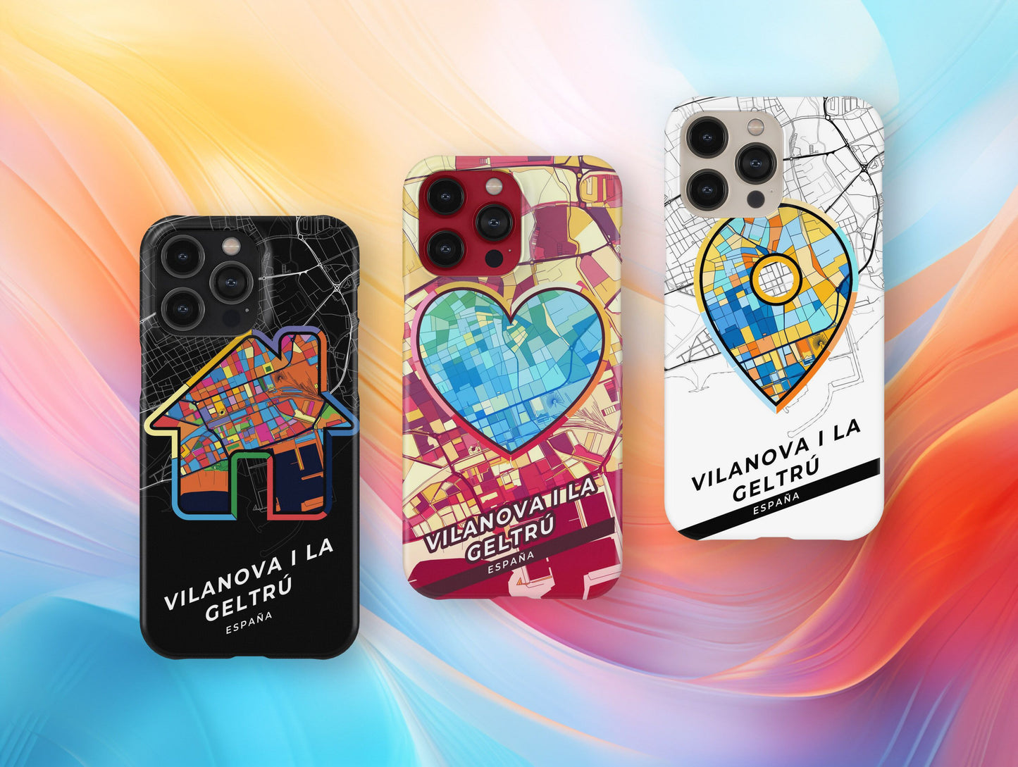 Vilanova I La Geltrú Spain slim phone case with colorful icon