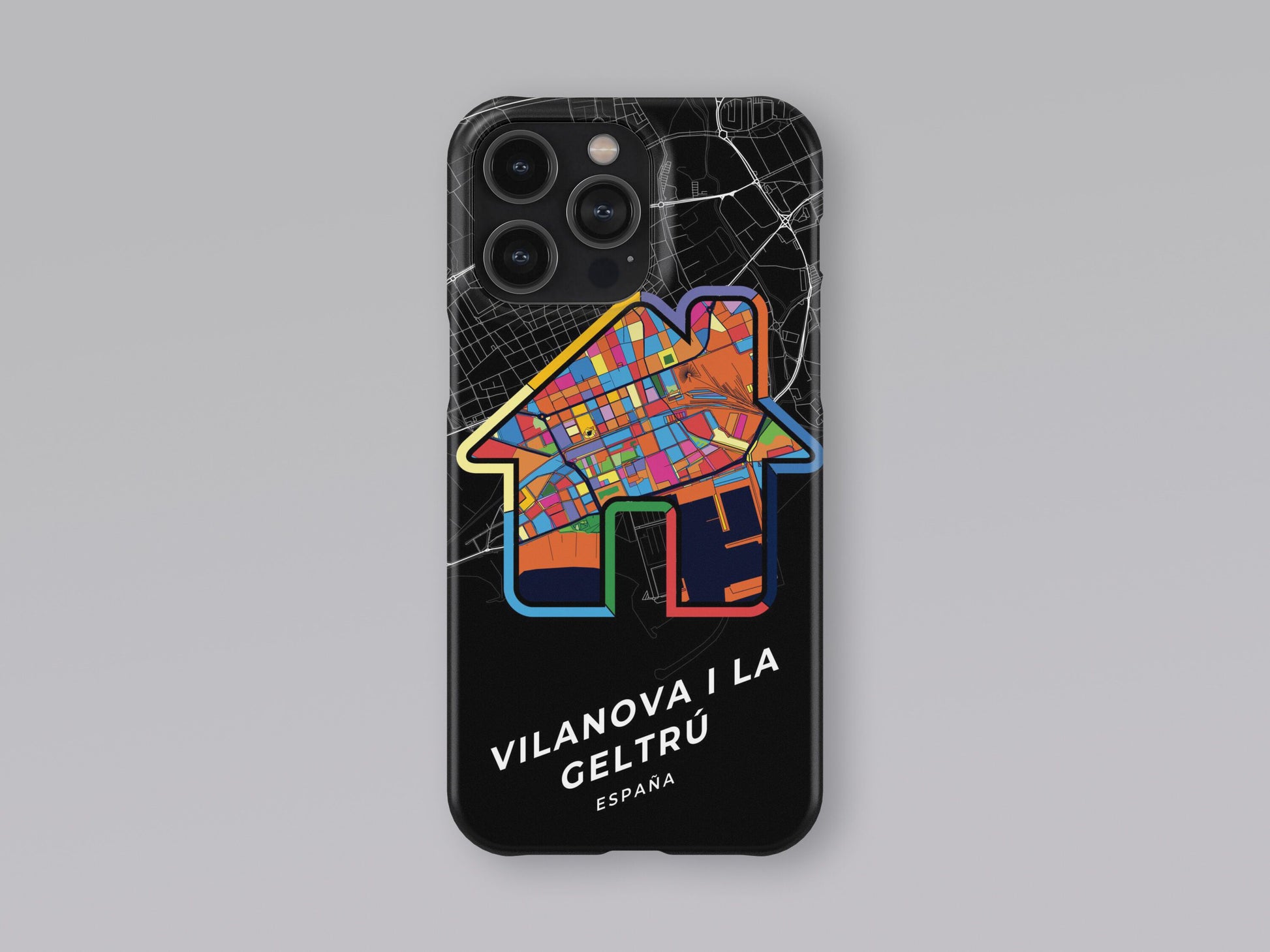 Vilanova I La Geltrú Spain slim phone case with colorful icon 3