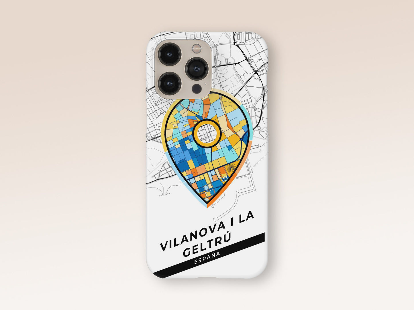 Vilanova I La Geltrú Spain slim phone case with colorful icon 1