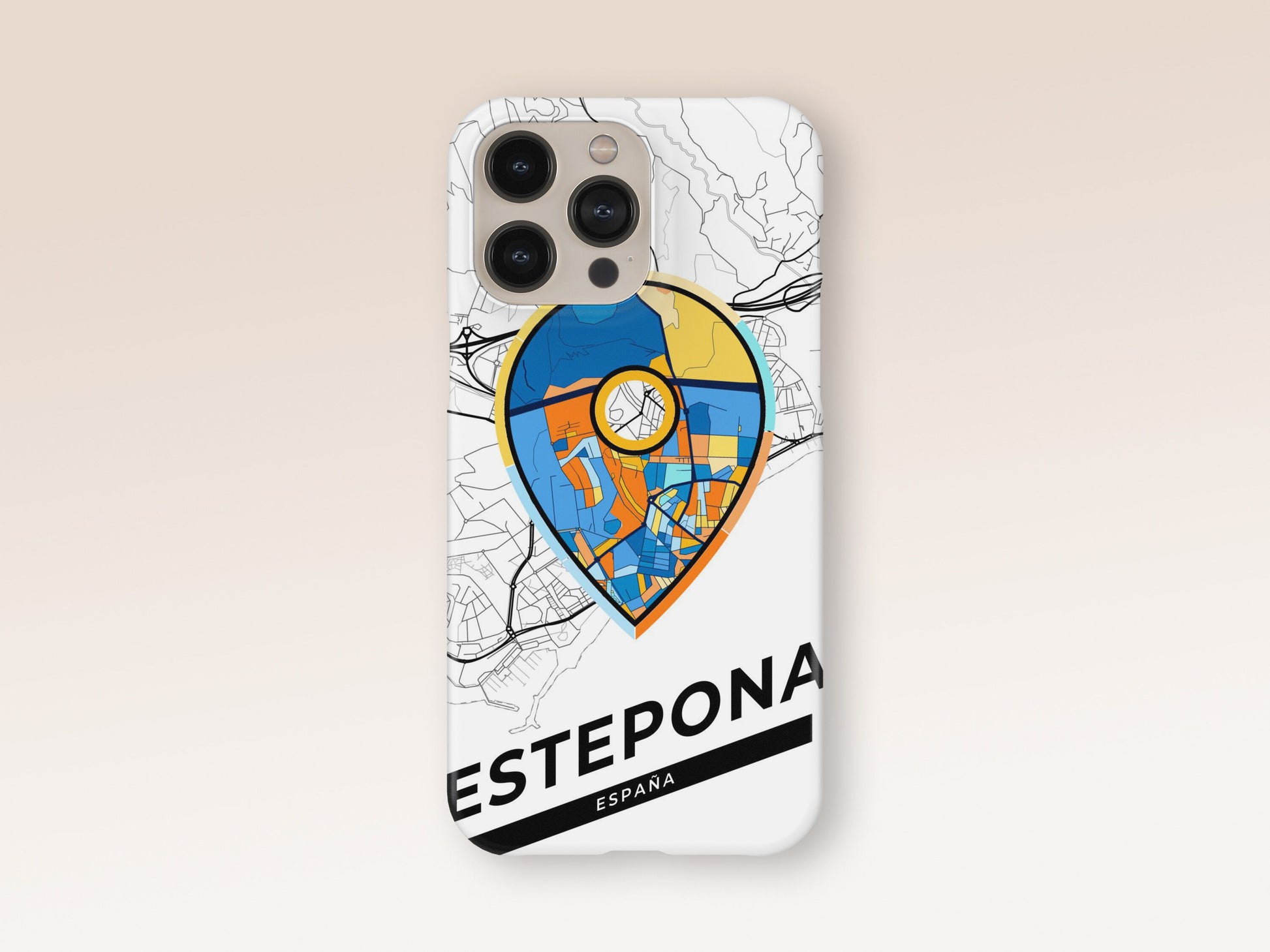 Estepona Spain slim phone case with colorful icon. Birthday, wedding or housewarming gift. Couple match cases. 1