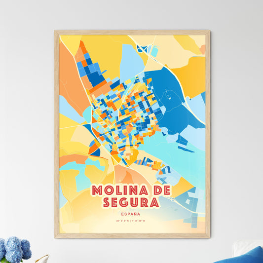 Colorful MOLINA DE SEGURA SPAIN Fine Art Map Blue Orange