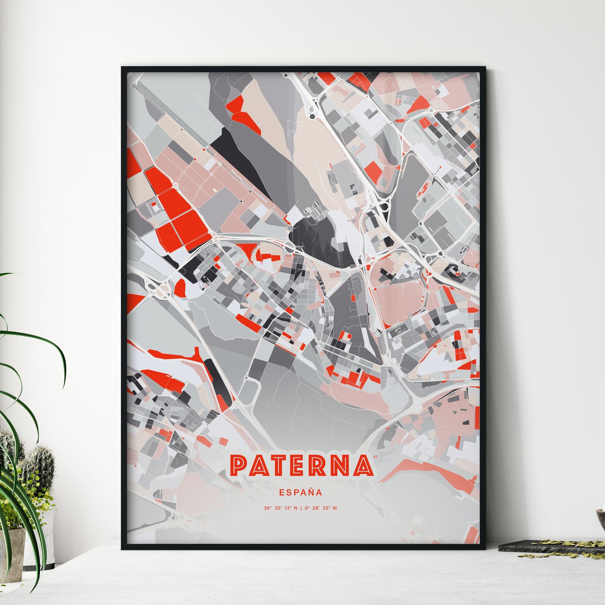 Colorful PATERNA SPAIN Fine Art Map Modern