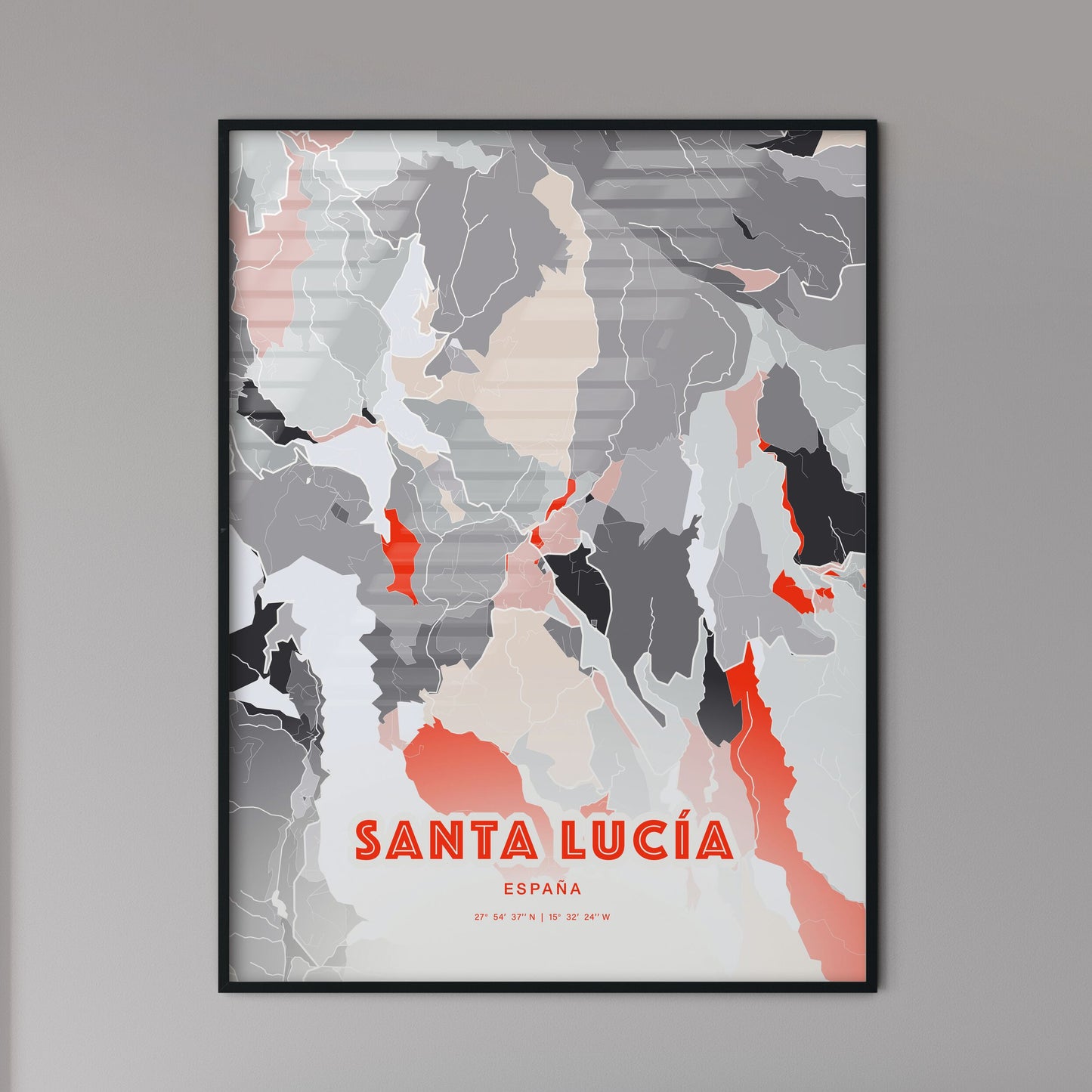 Colorful SANTA LUCÍA SPAIN Fine Art Map Modern