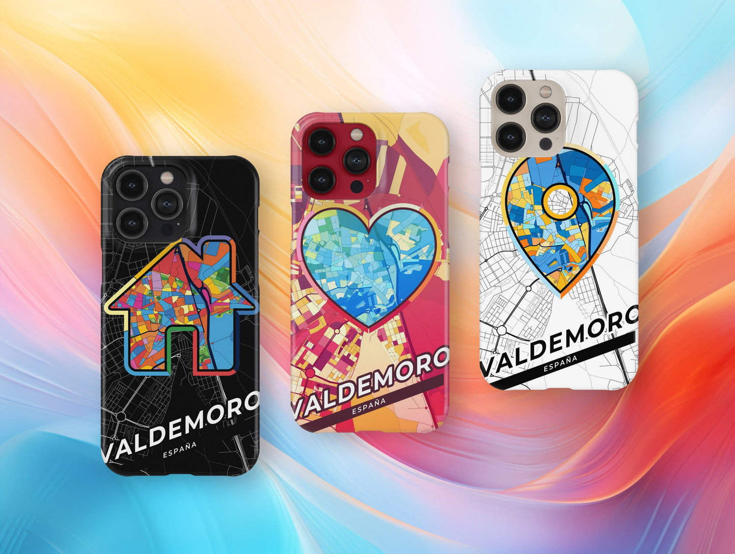 Valdemoro Spain slim phone case with colorful icon