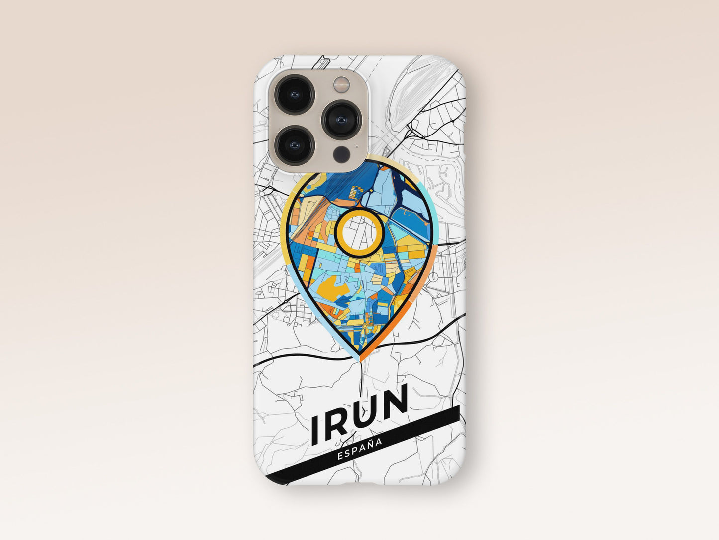 Irun Spain slim phone case with colorful icon. Birthday, wedding or housewarming gift. Couple match cases. 1