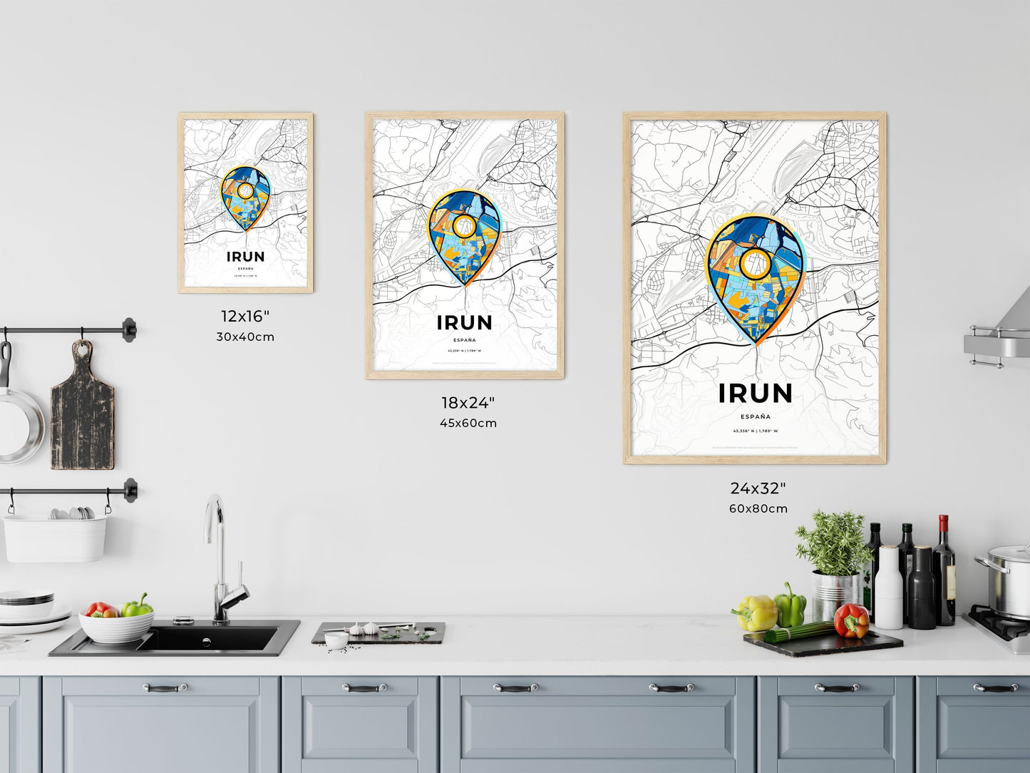 Irun Spain art map size chart