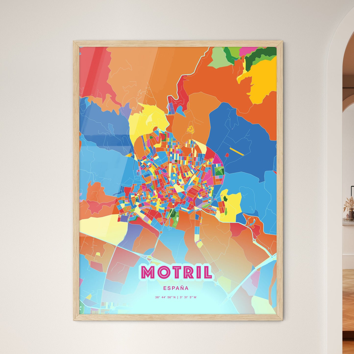 Colorful MOTRIL SPAIN Fine Art Map Crazy Colors