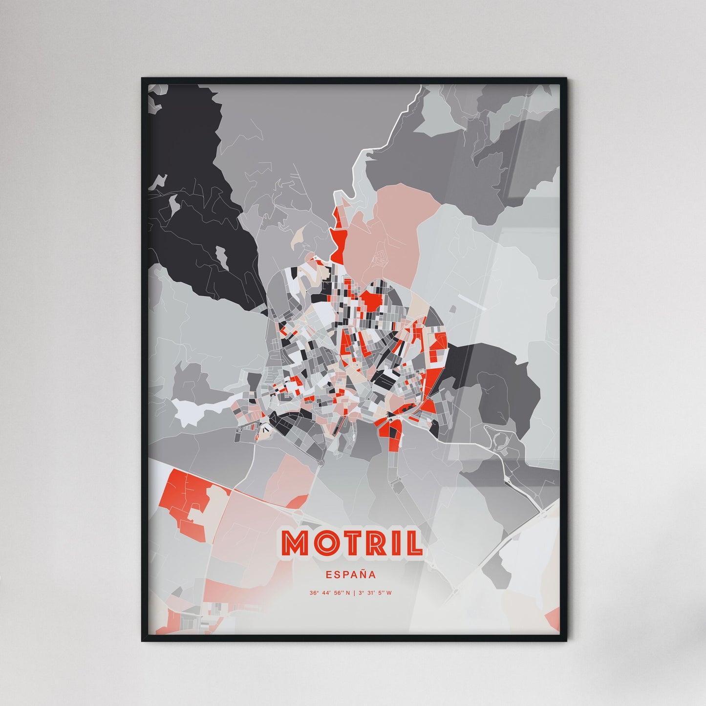 Colorful MOTRIL SPAIN Fine Art Map Modern