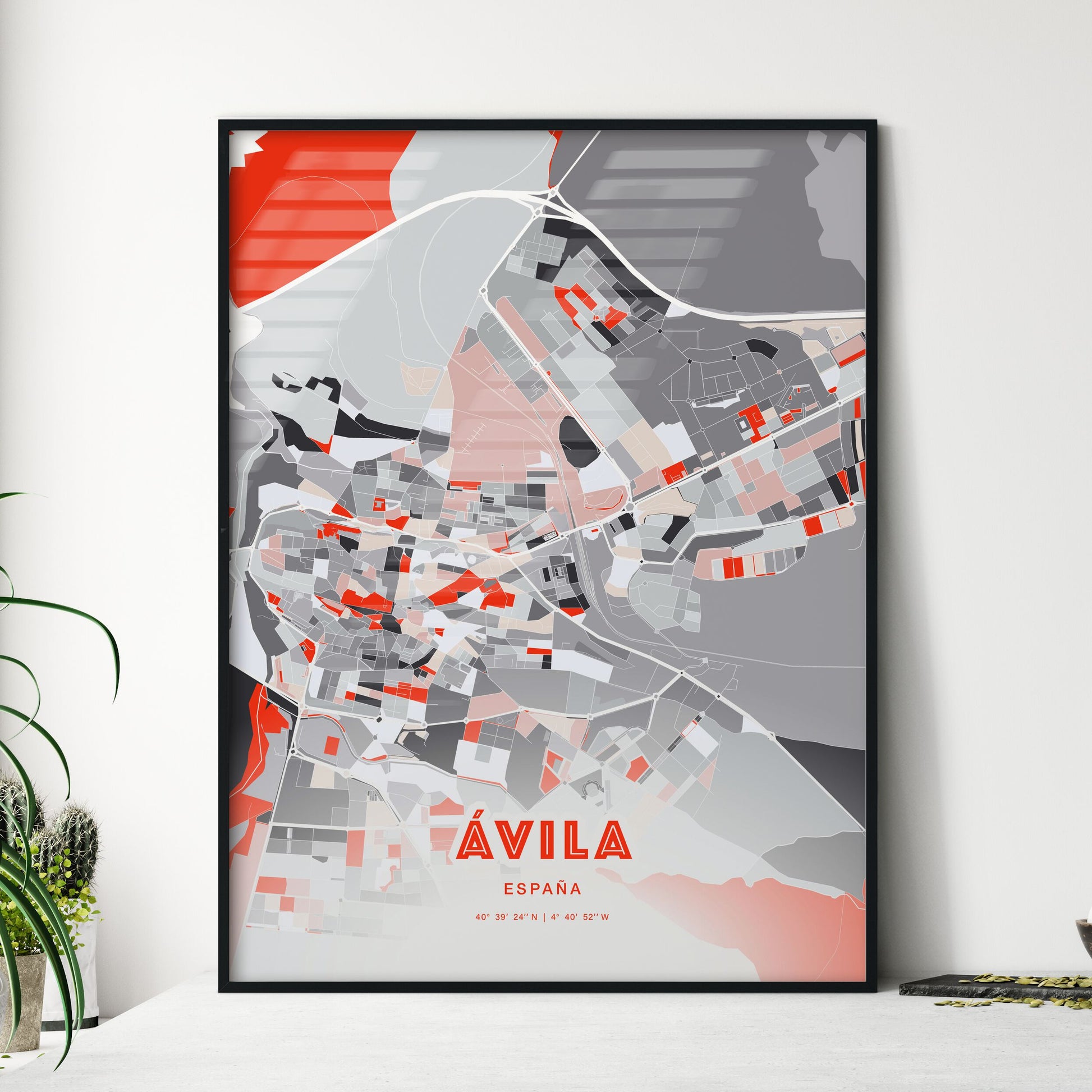 Colorful ÁVILA SPAIN Fine Art Map Modern