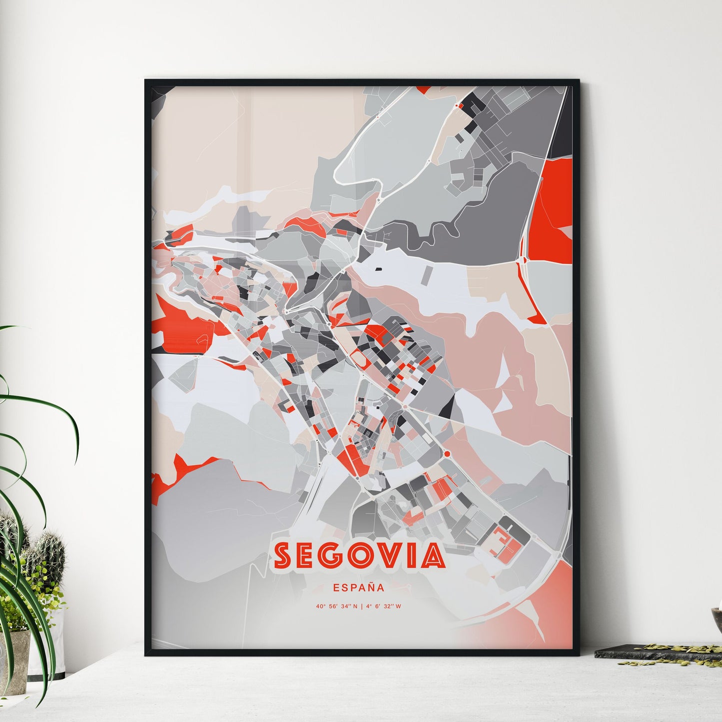 Colorful SEGOVIA SPAIN Fine Art Map Modern