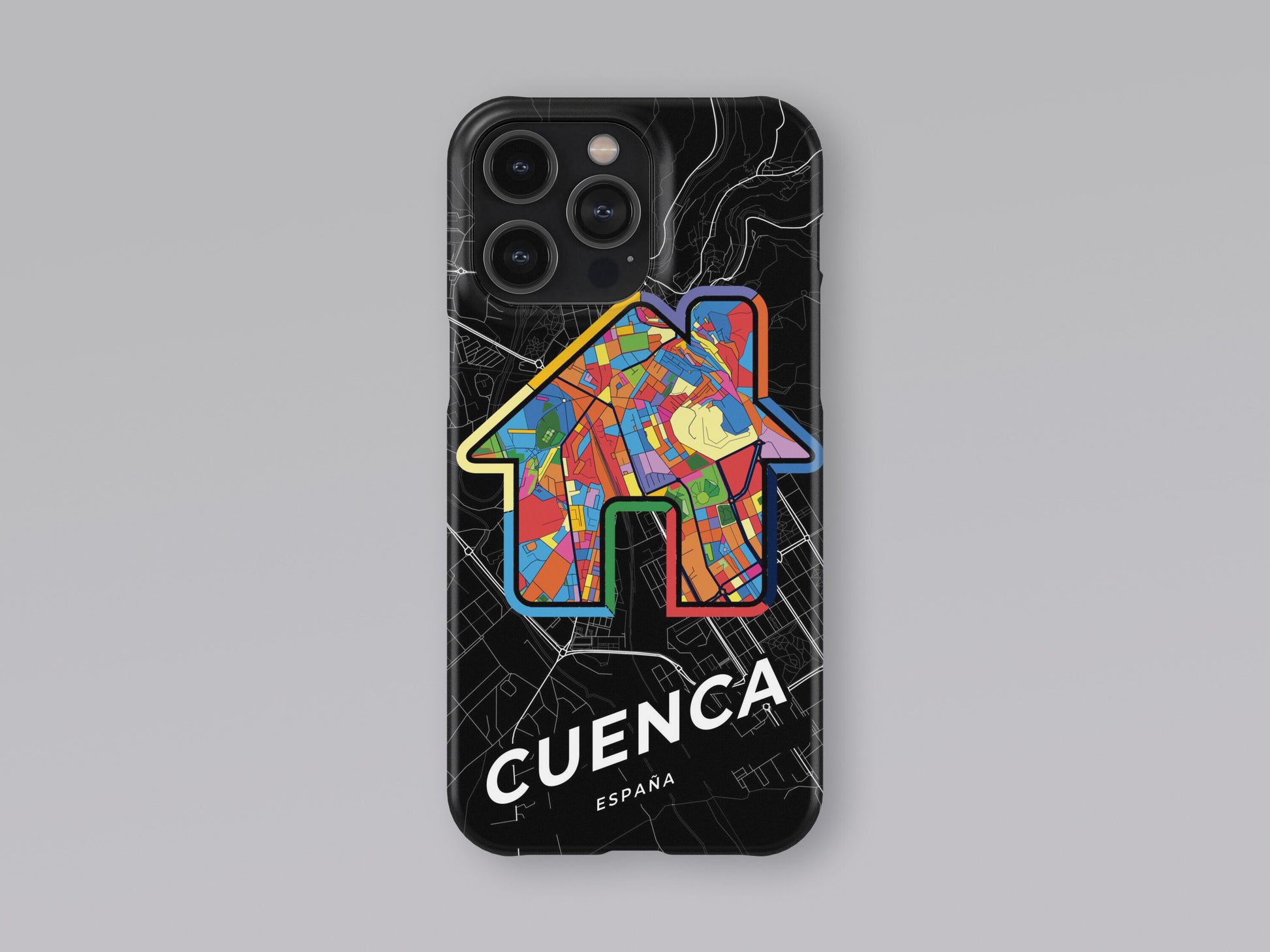 Cuenca Spain slim phone case with colorful icon. Birthday, wedding or housewarming gift. Couple match cases. 3