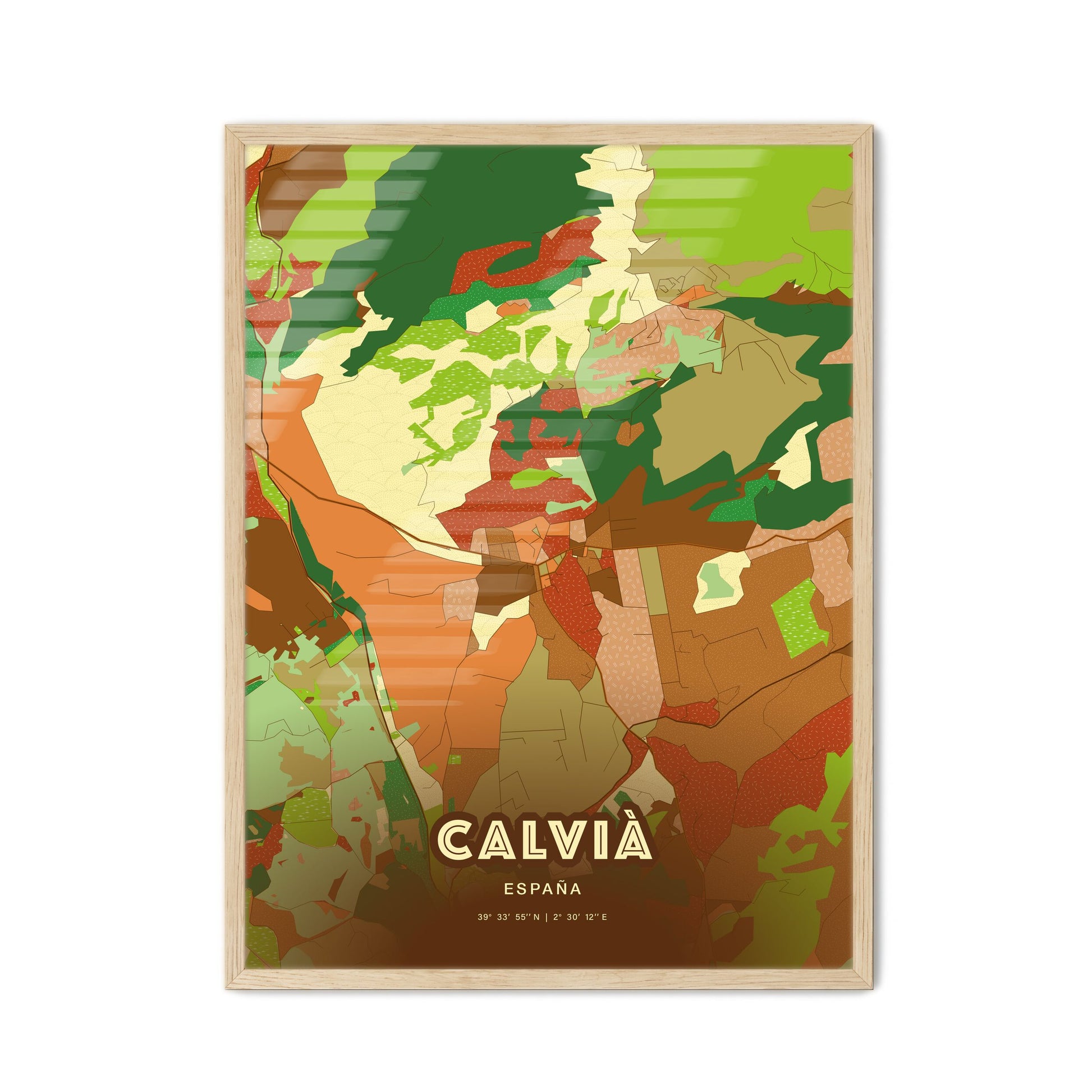 Colorful CALVIÀ SPAIN Fine Art Map Farmhouse