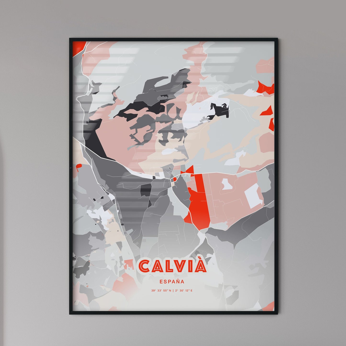 Colorful CALVIÀ SPAIN Fine Art Map Modern