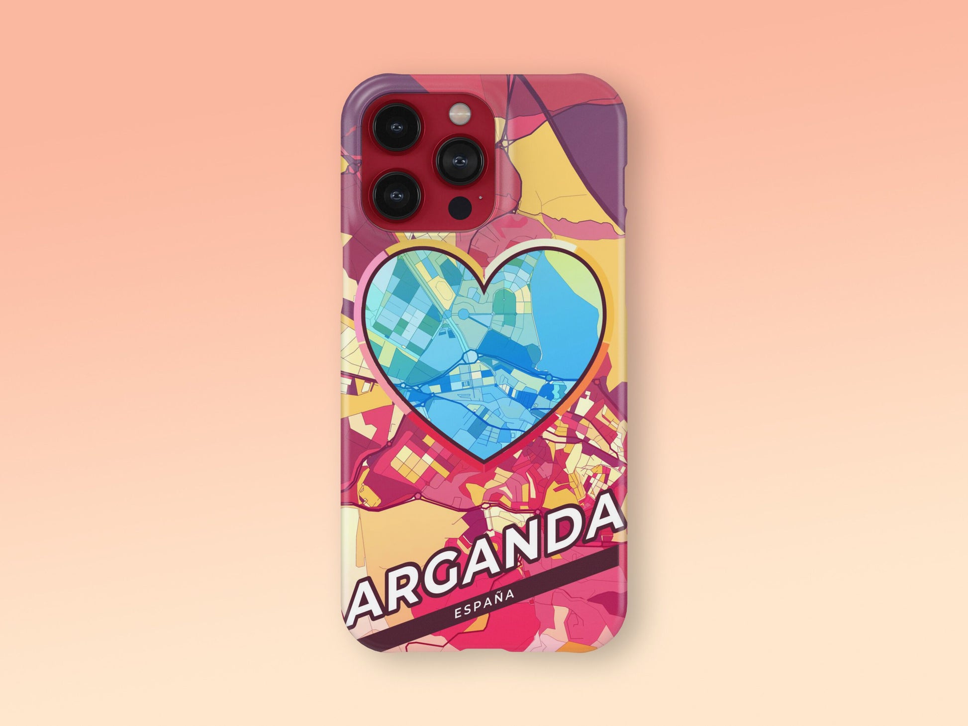 Arganda Spain slim phone case with colorful icon. Birthday, wedding or housewarming gift. Couple match cases. 2