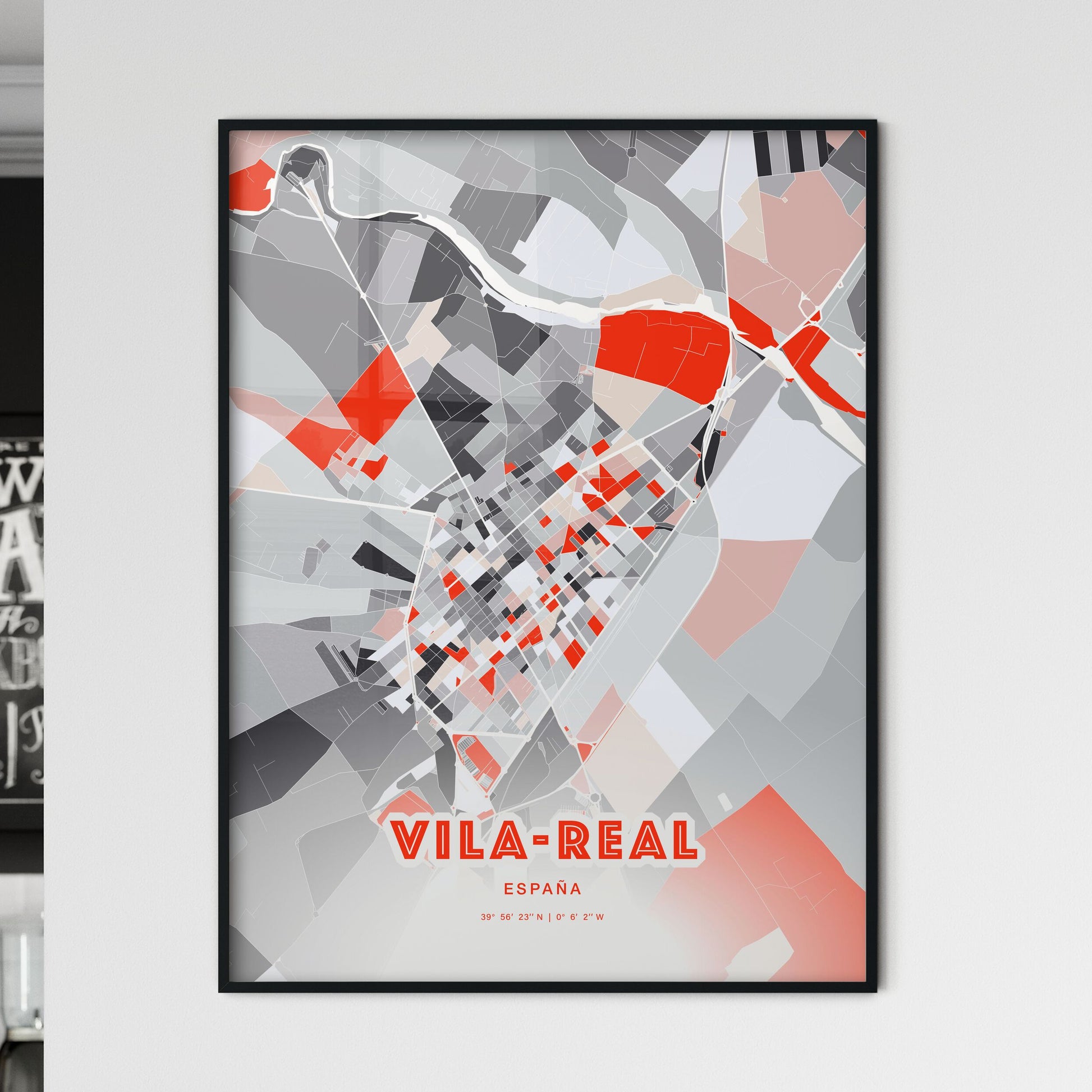 Colorful VILA-REAL SPAIN Fine Art Map Modern