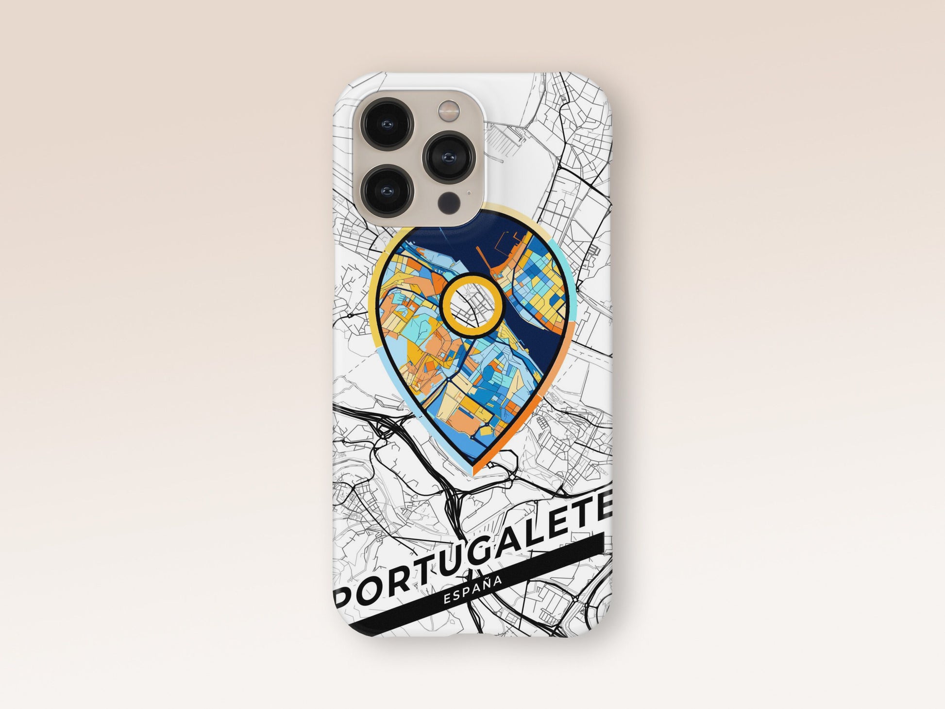 Portugalete Spain slim phone case with colorful icon. Birthday, wedding or housewarming gift. Couple match cases. 1