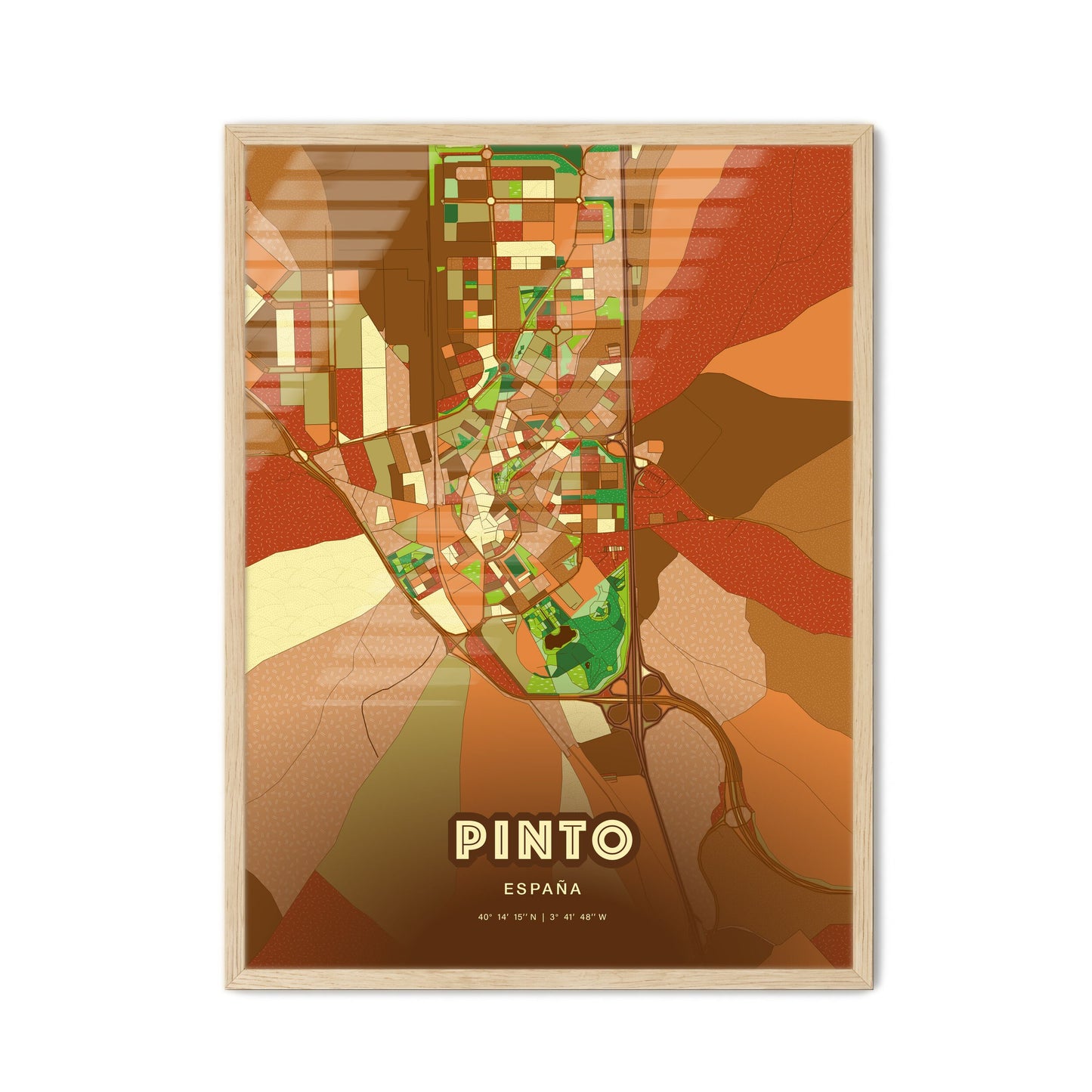 Colorful PINTO SPAIN Fine Art Map Farmhouse