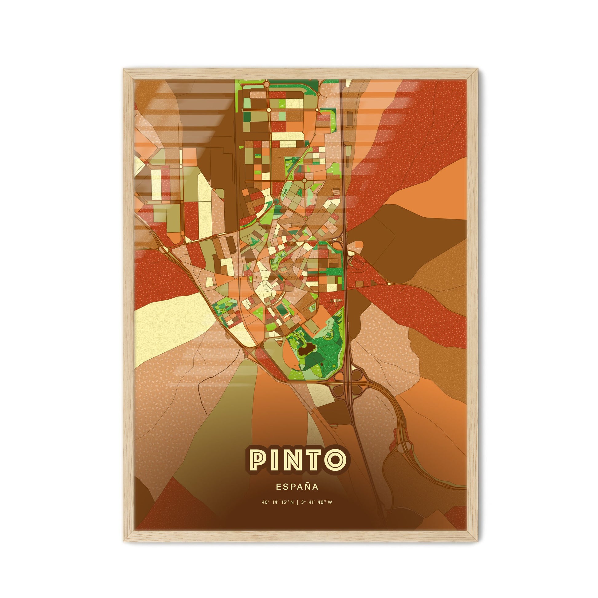 Colorful PINTO SPAIN Fine Art Map Farmhouse