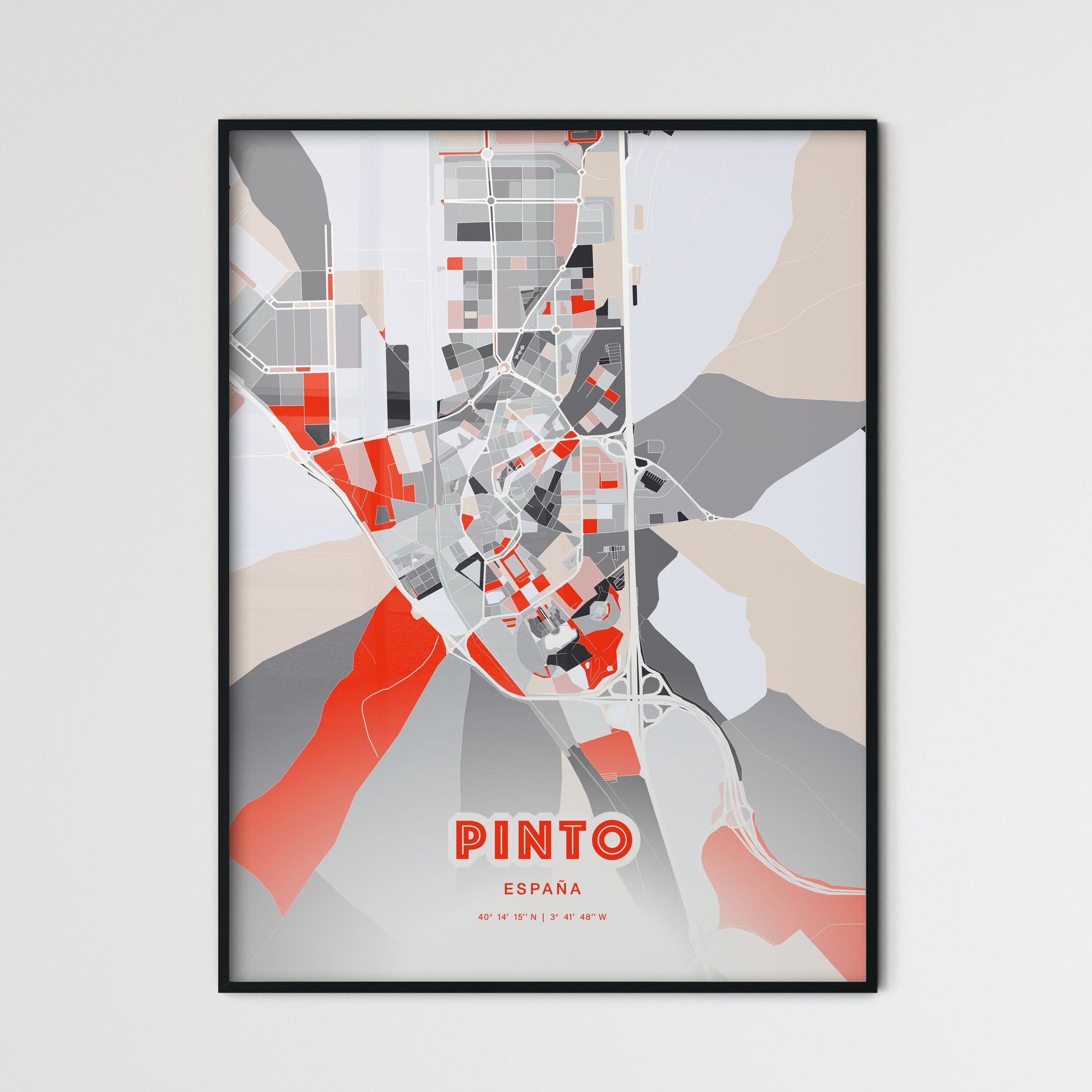 Colorful PINTO SPAIN Fine Art Map Modern