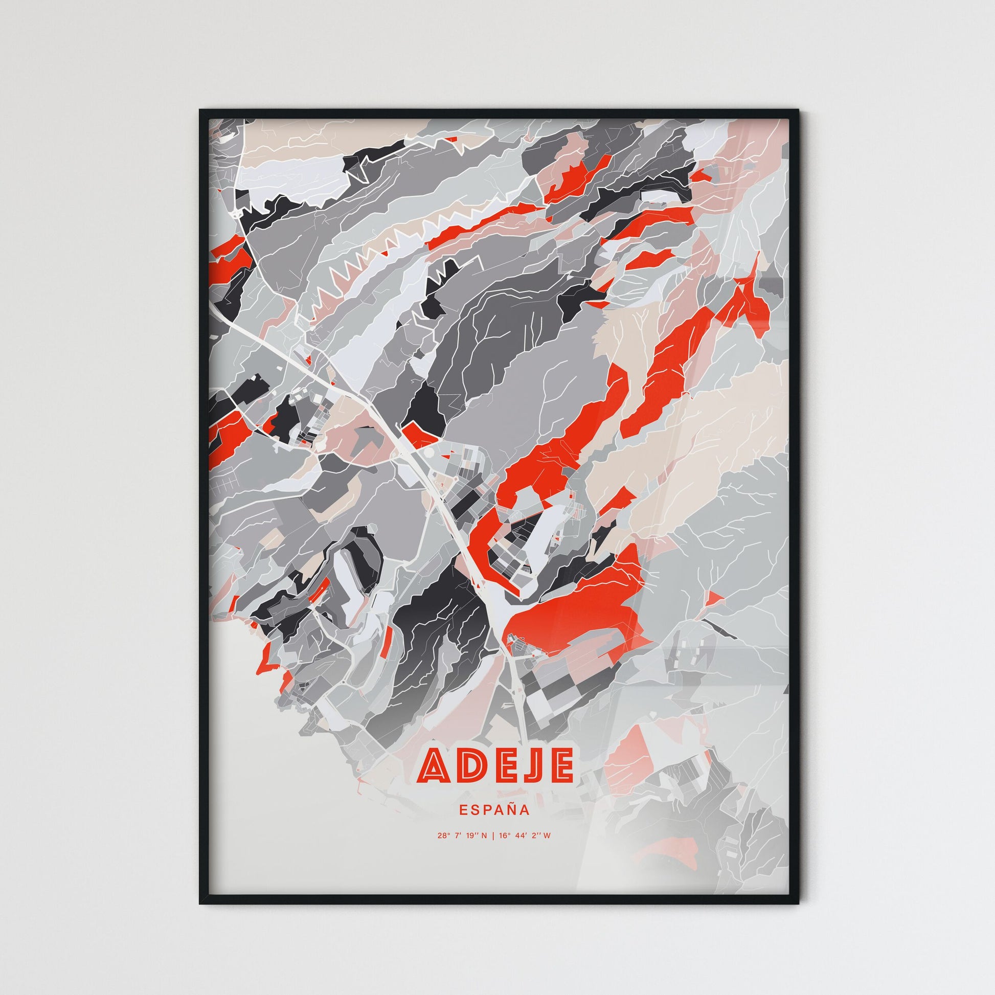 Colorful ADEJE SPAIN Fine Art Map Modern