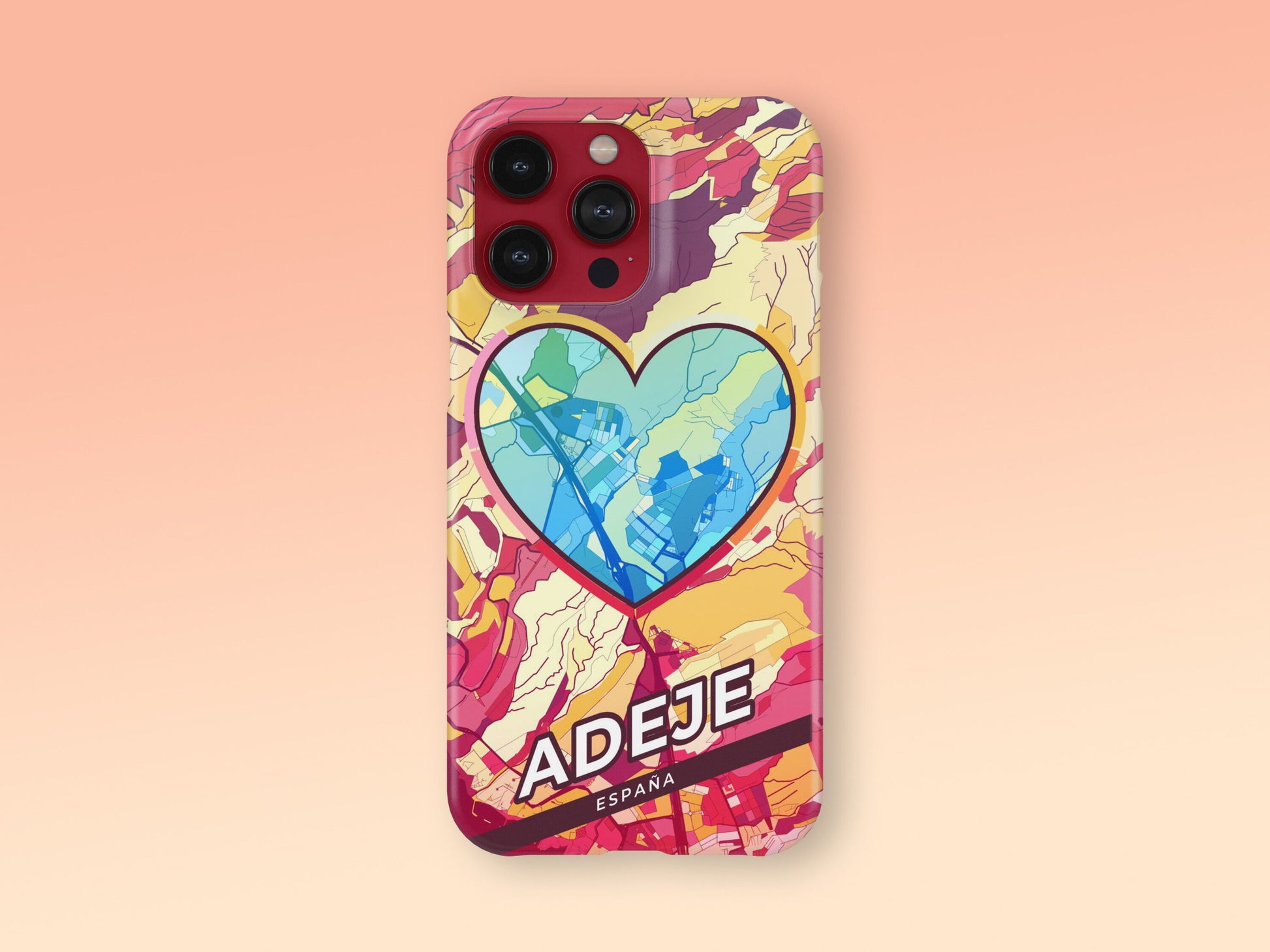 Adeje Spain slim phone case with colorful icon. Birthday, wedding or housewarming gift. Couple match cases. 2