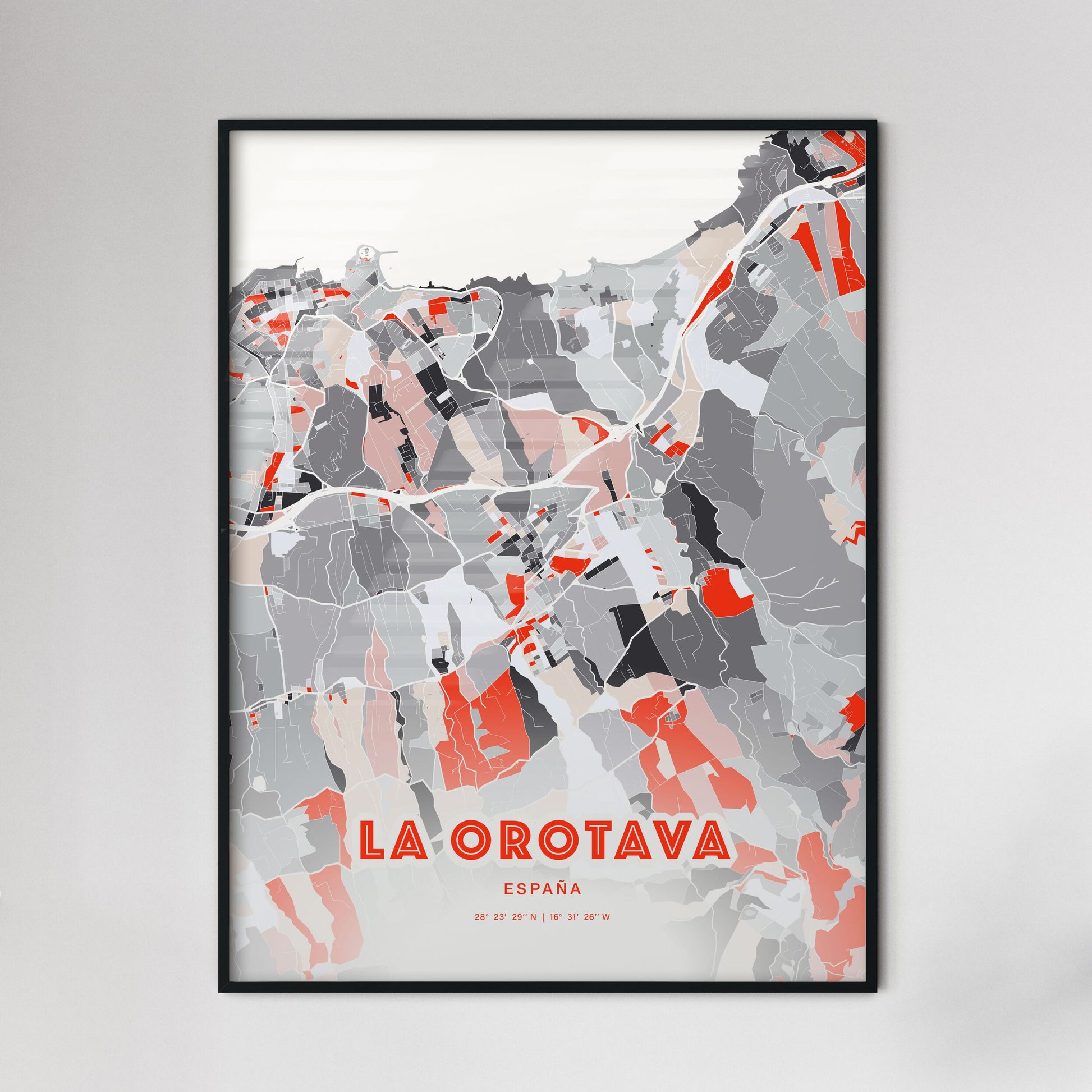 Colorful LA OROTAVA SPAIN Fine Art Map Modern